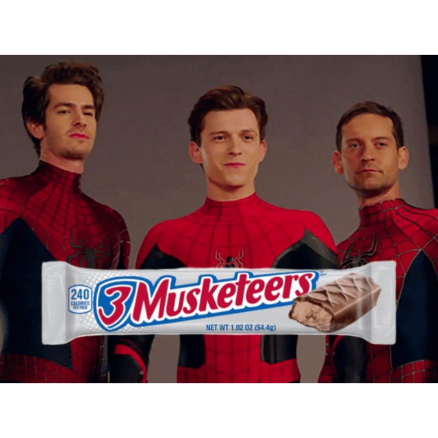 Identify each spiderman with a candy