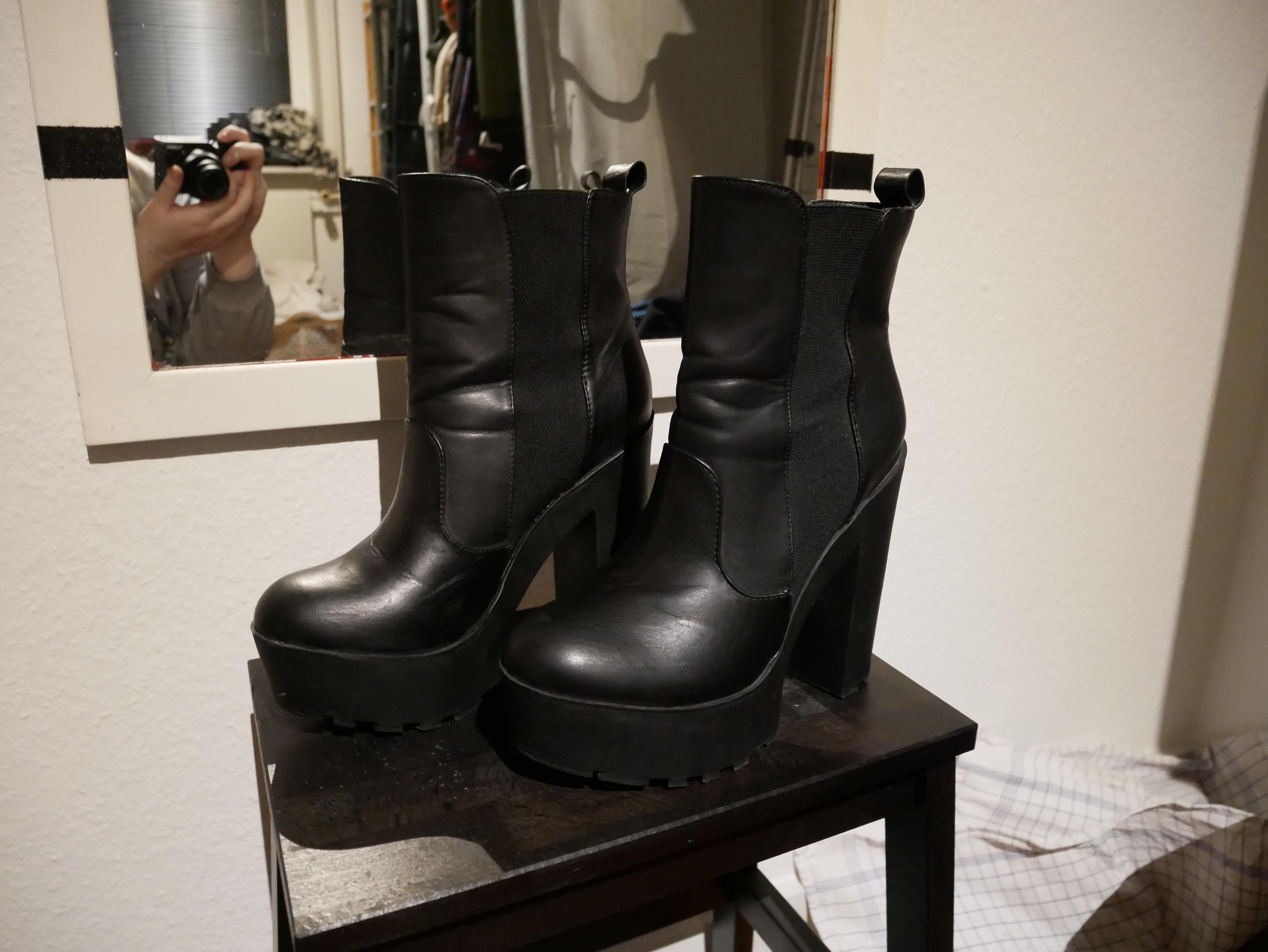 JustFab boots, from charity shop, £5 ThriftStoreHauls