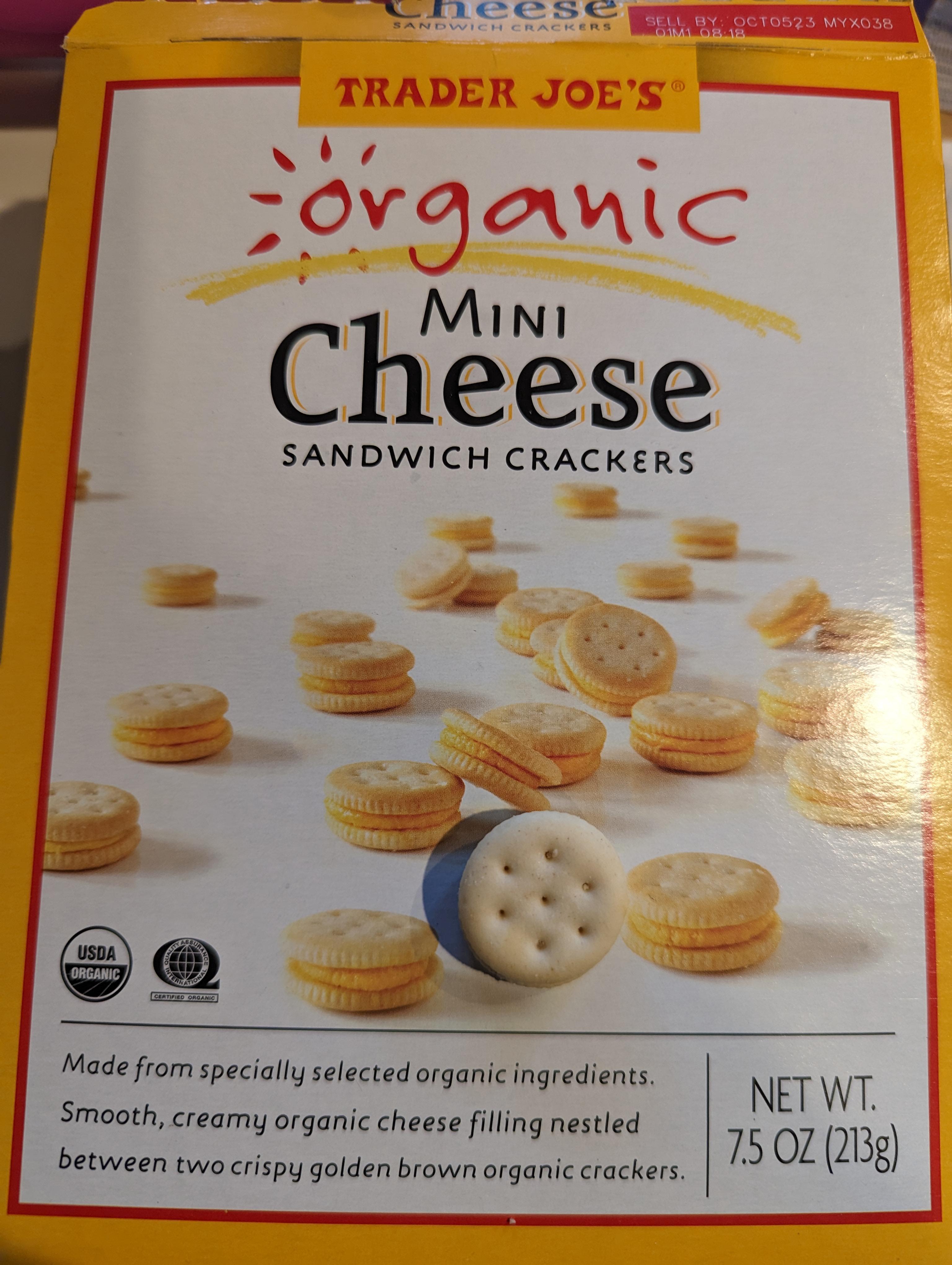 Mini cheese sandwich crackers we have a different definition of