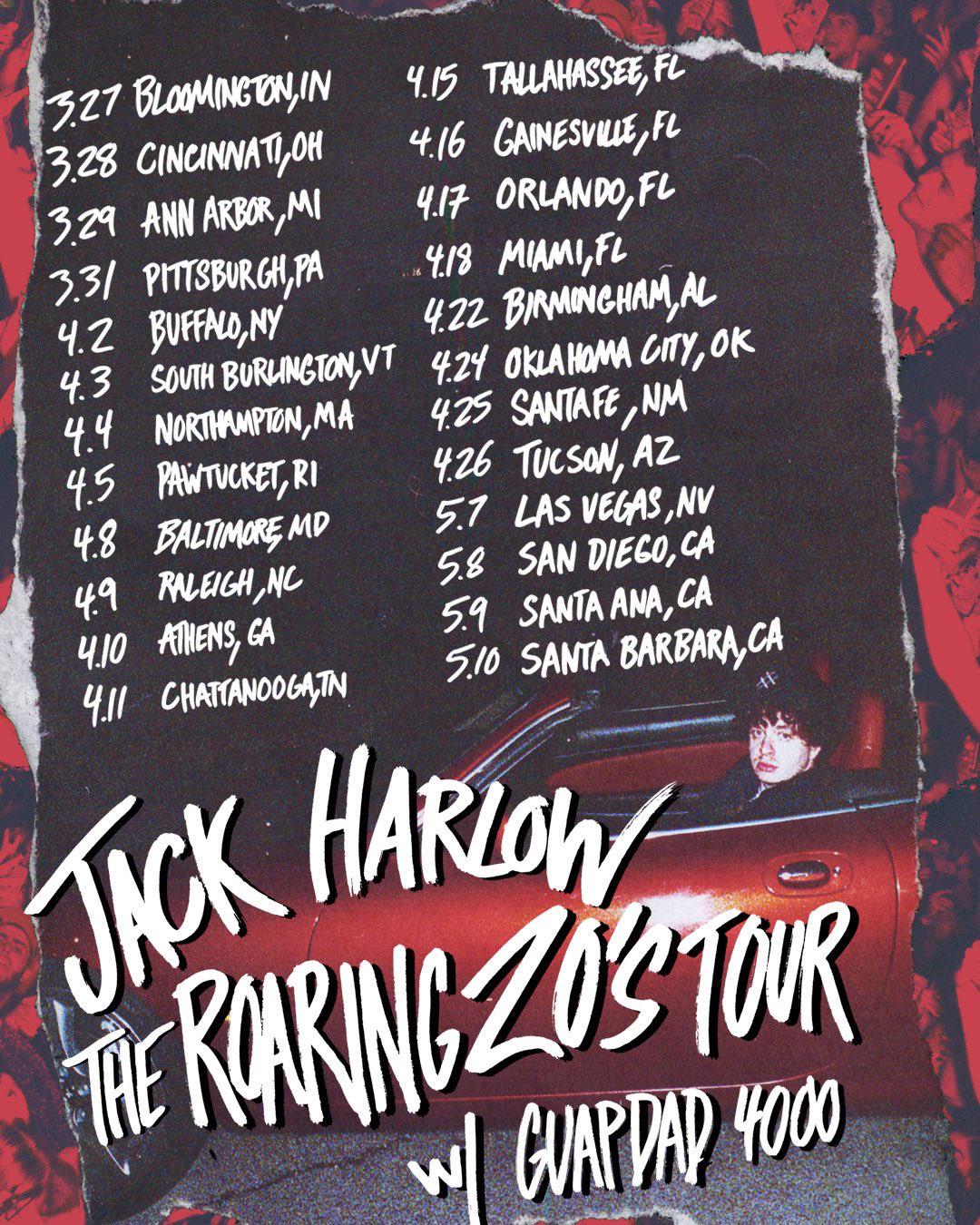 JACK HARLOW TOUR W/ GUAPDAD 4000 r/jackharlow