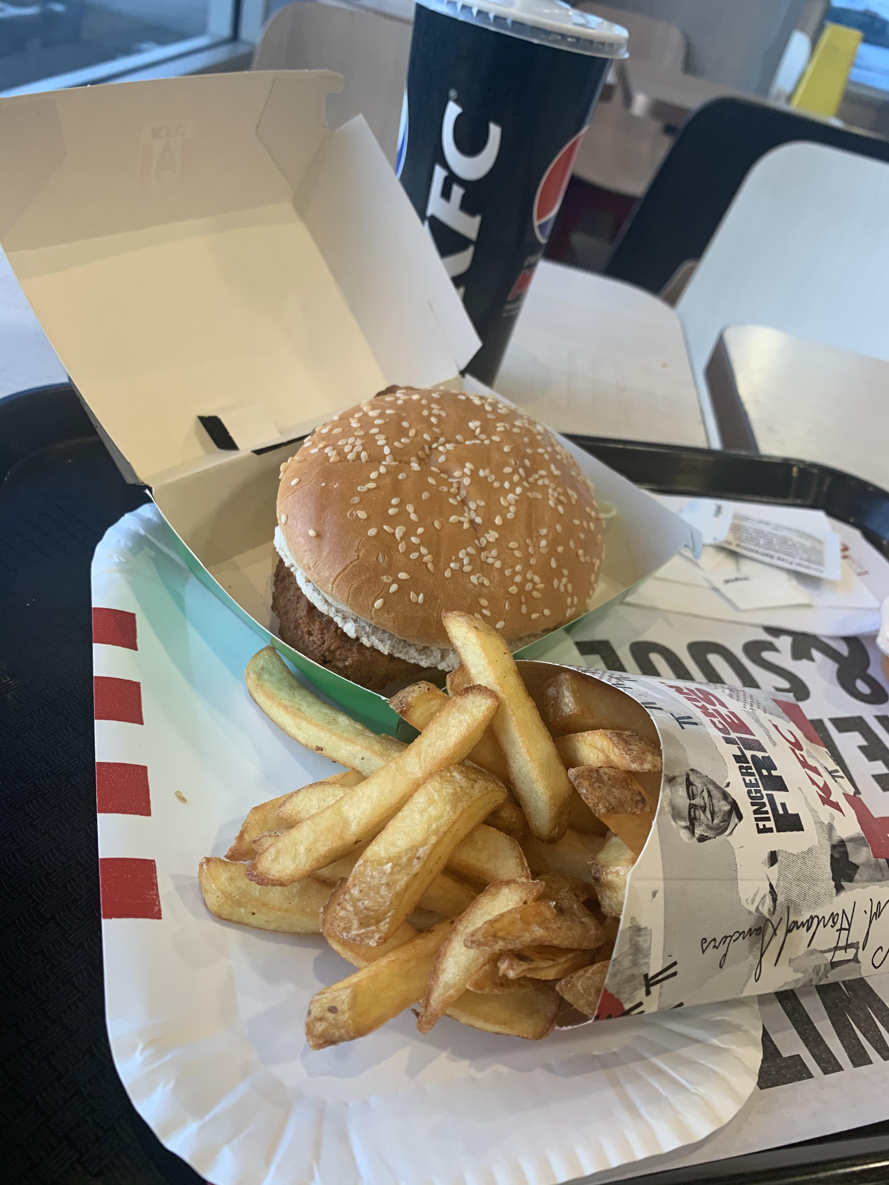 Tried the KFC vegan burger (I’m not a vegan). It was better than a