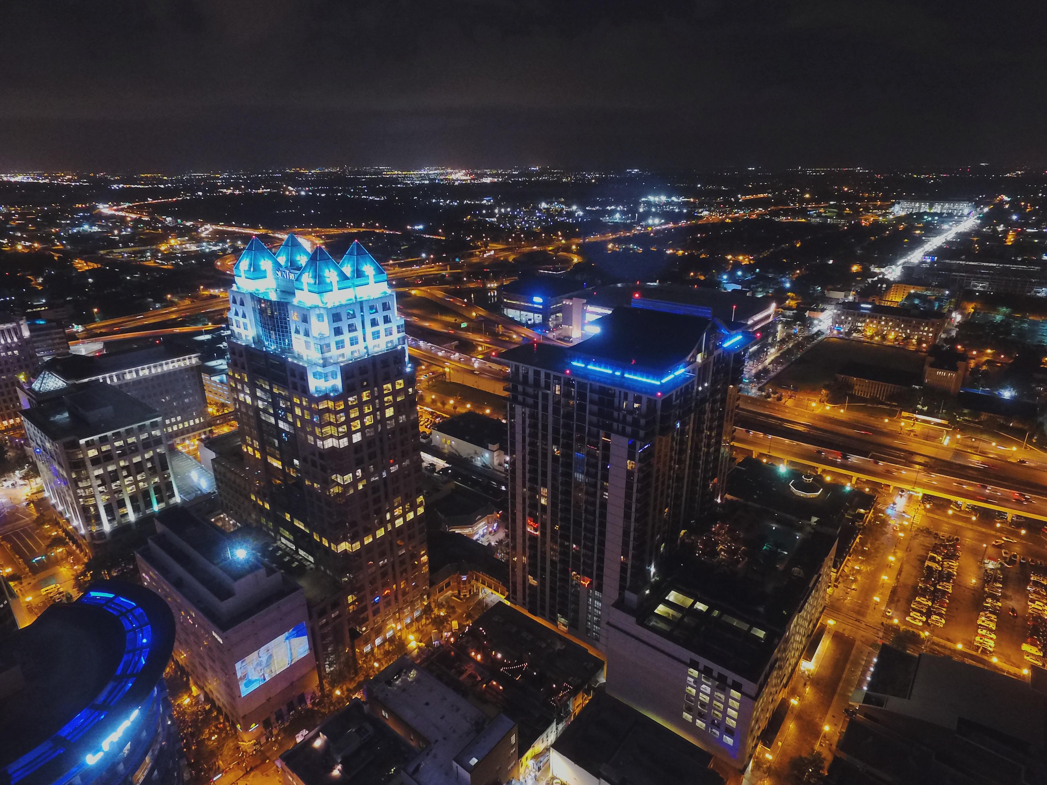 Drone pic of Downtown during the Creative City Project. r/orlando