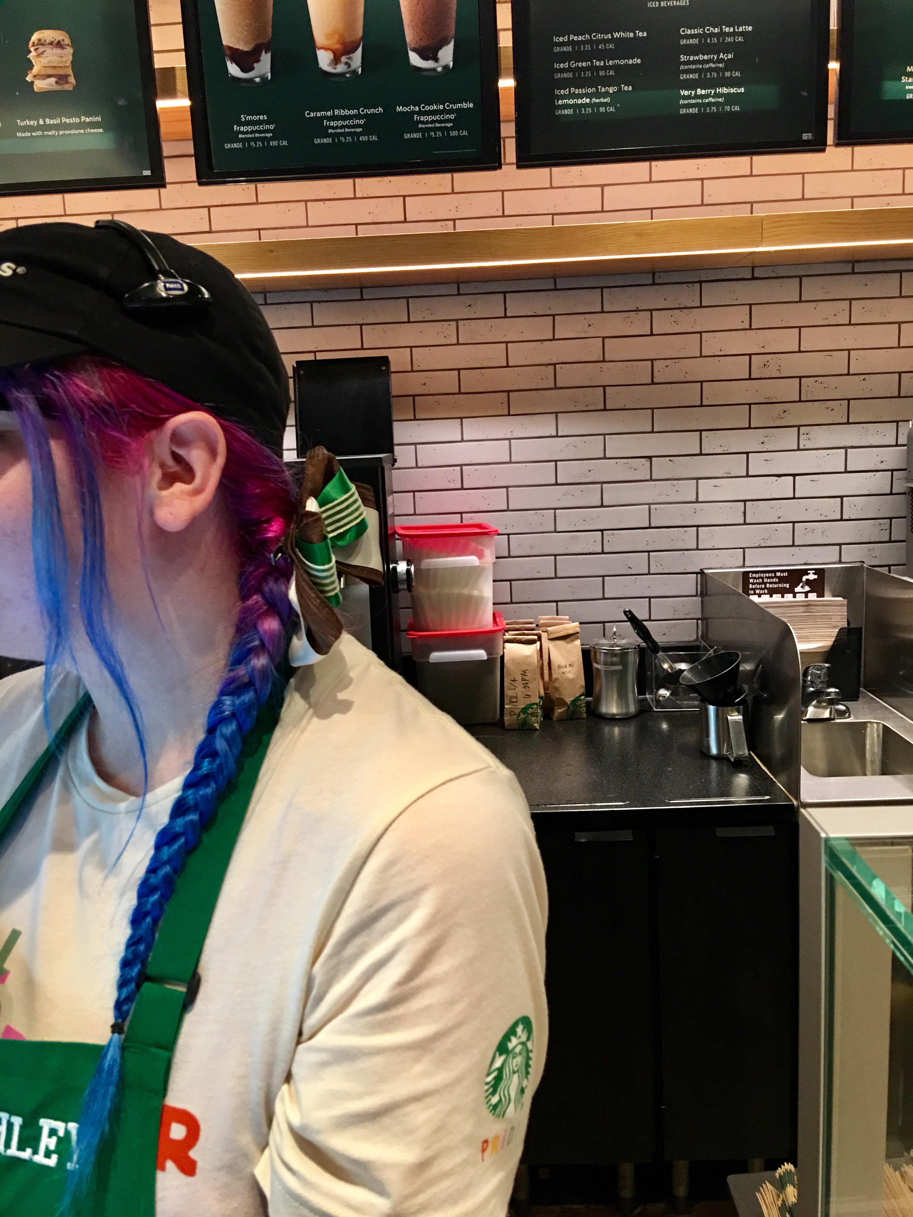 rainbow hair 🌈 LOVE r/starbucks