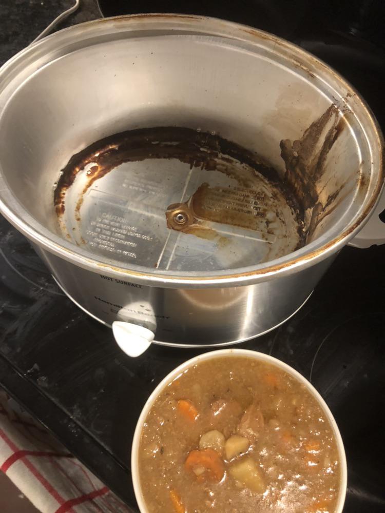 This morning this was my brand new first slow cooker...the beef stew