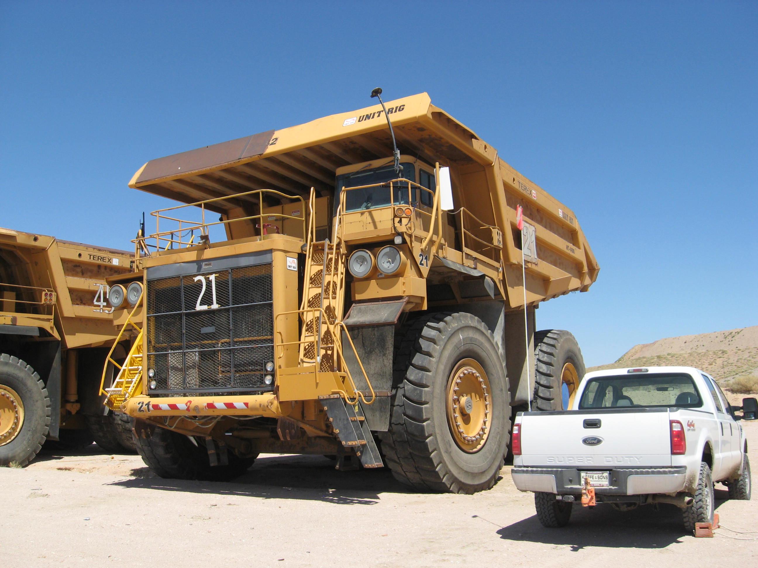 Mining Haul Truck vs. Regular Truck r/pics
