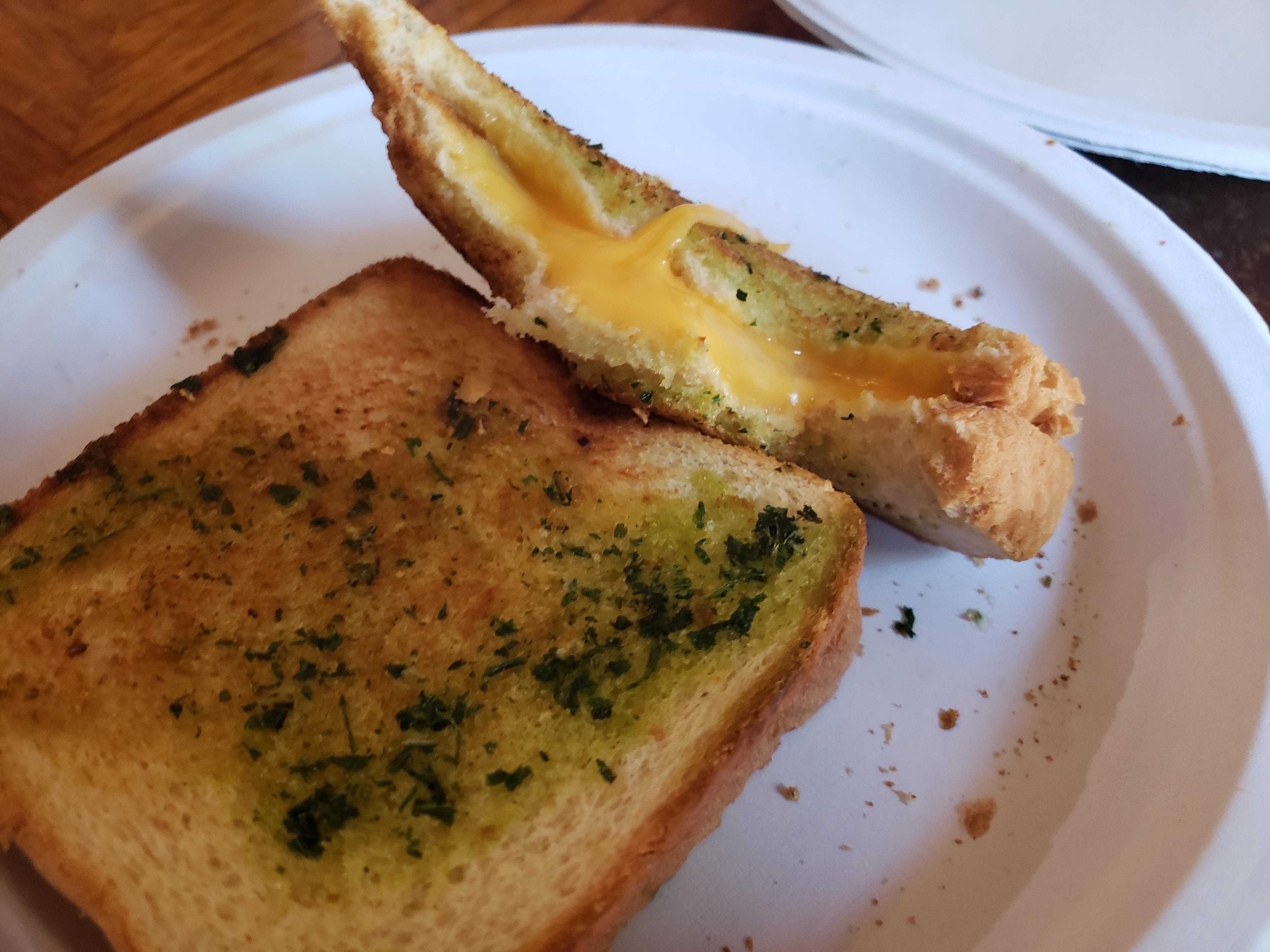 Both the worstlooking garlic bread AND the worstlooking grilled