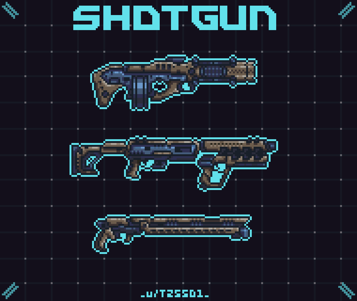 SciFi shotguns. r/AnimatedPixelArt