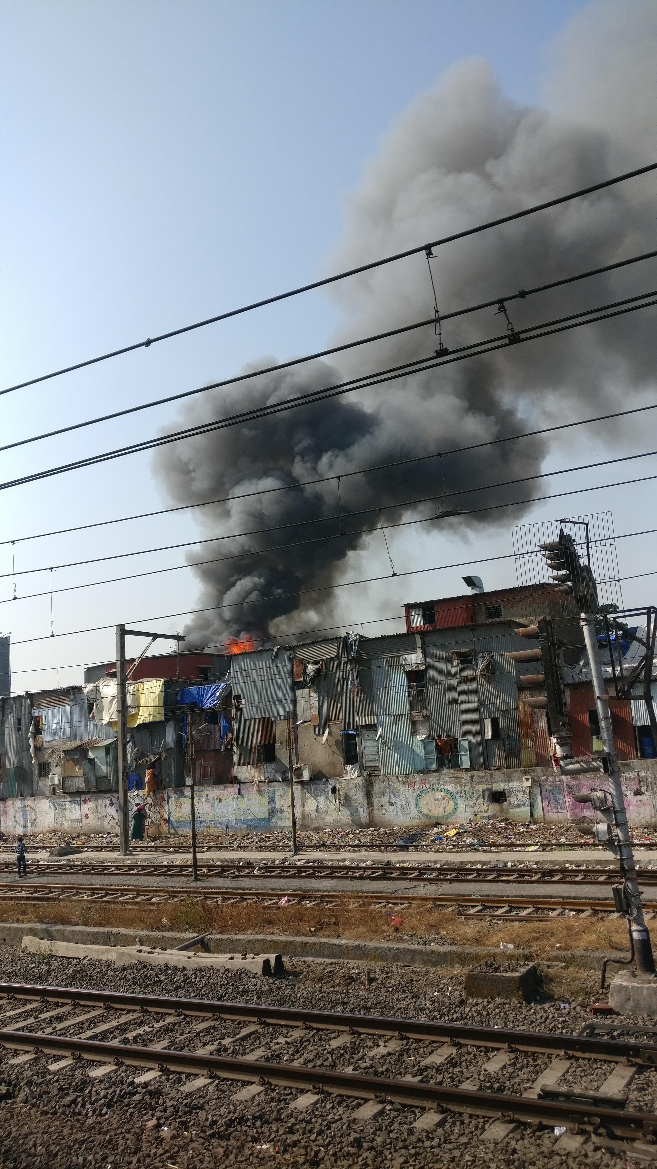 Fire in Mumbai today (Bandra slum area) around 1030 am r/mumbai