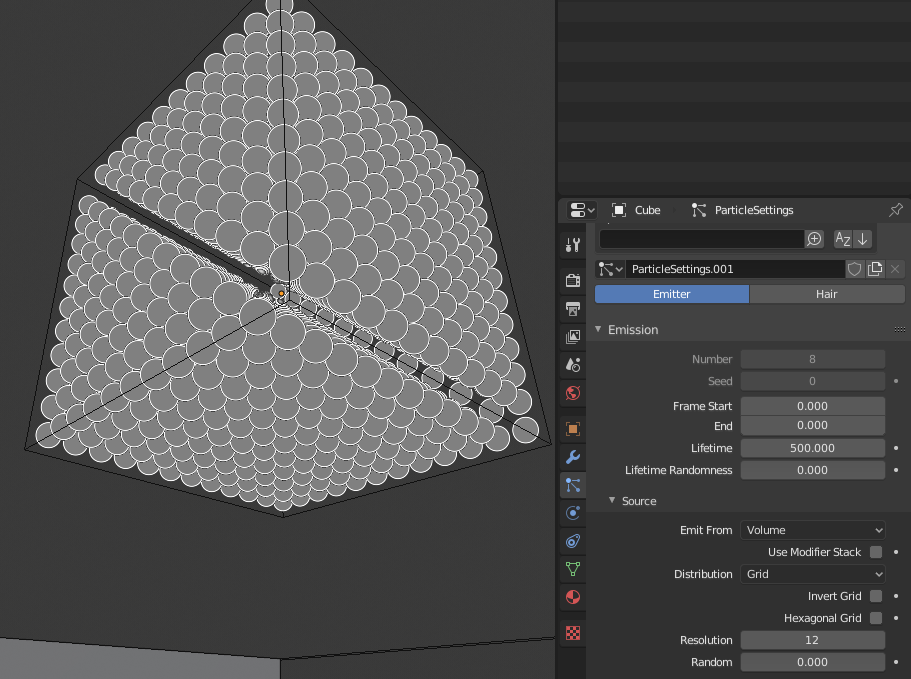 Blender 2.8 (20190614 0012) particle grid empty space r/blender
