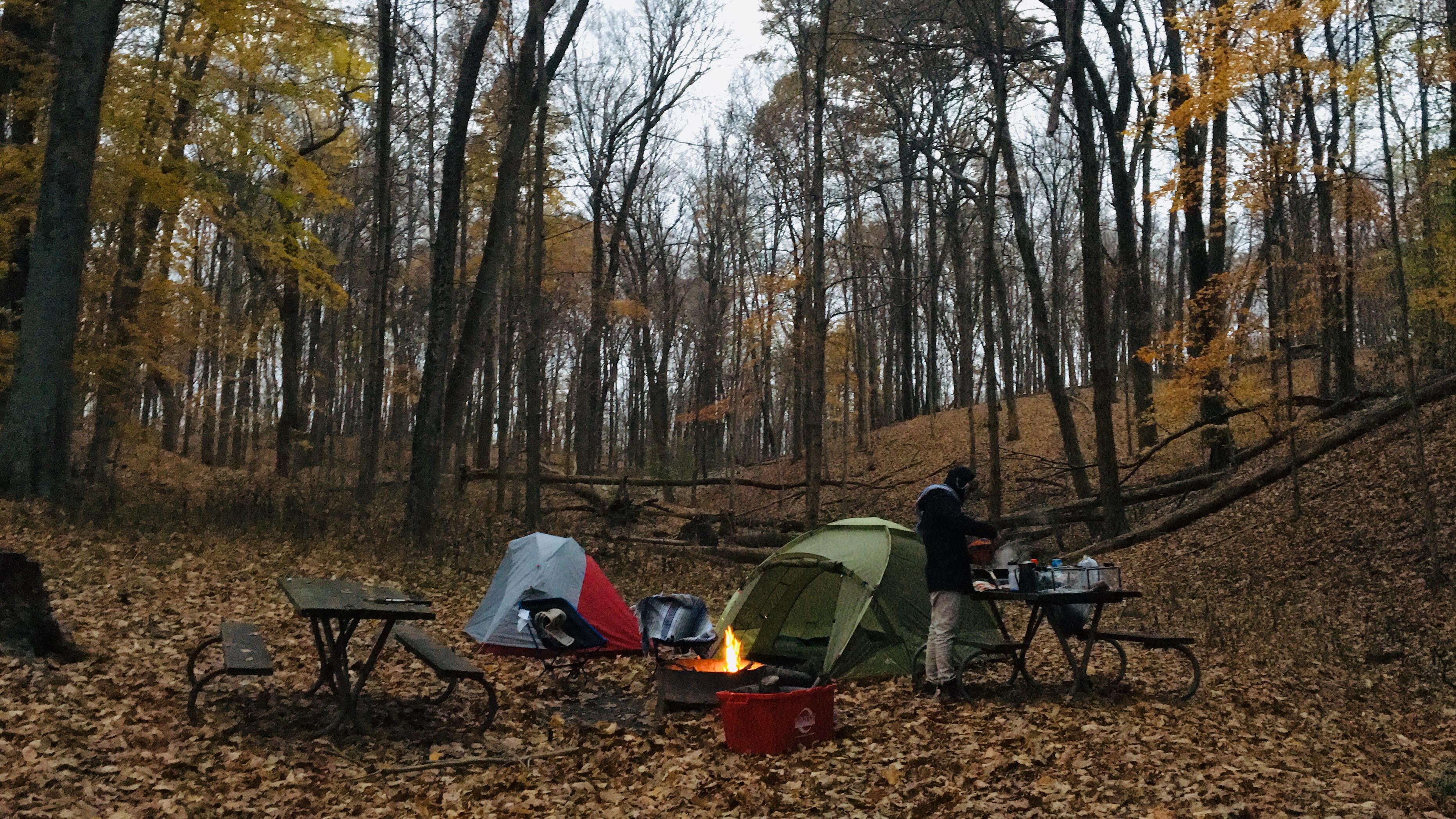 Camping last November at Kiser Lake state park in Ohio camping