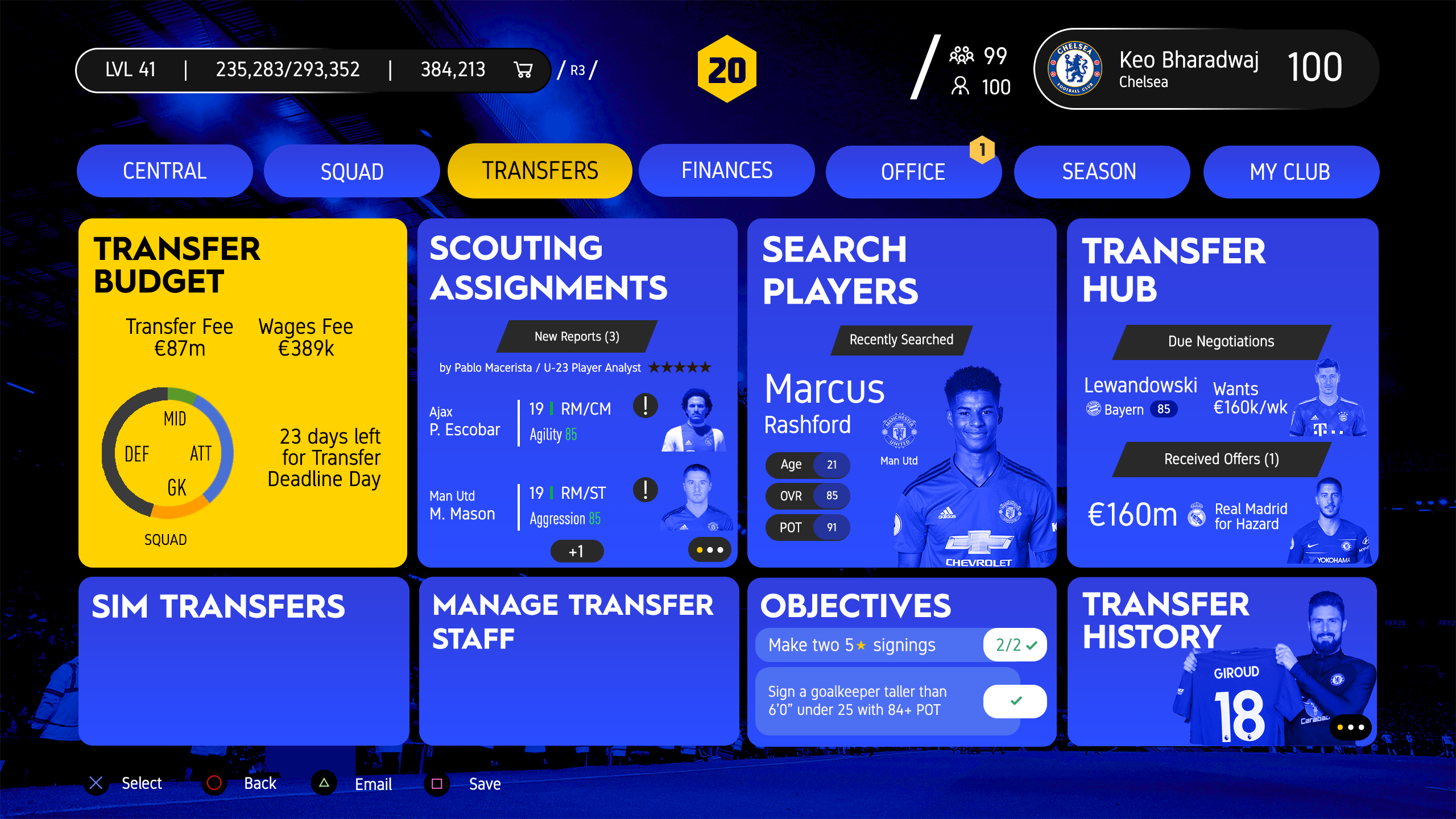 [Concept] The FIFA 20 Career Mode Transfers Section. New features in