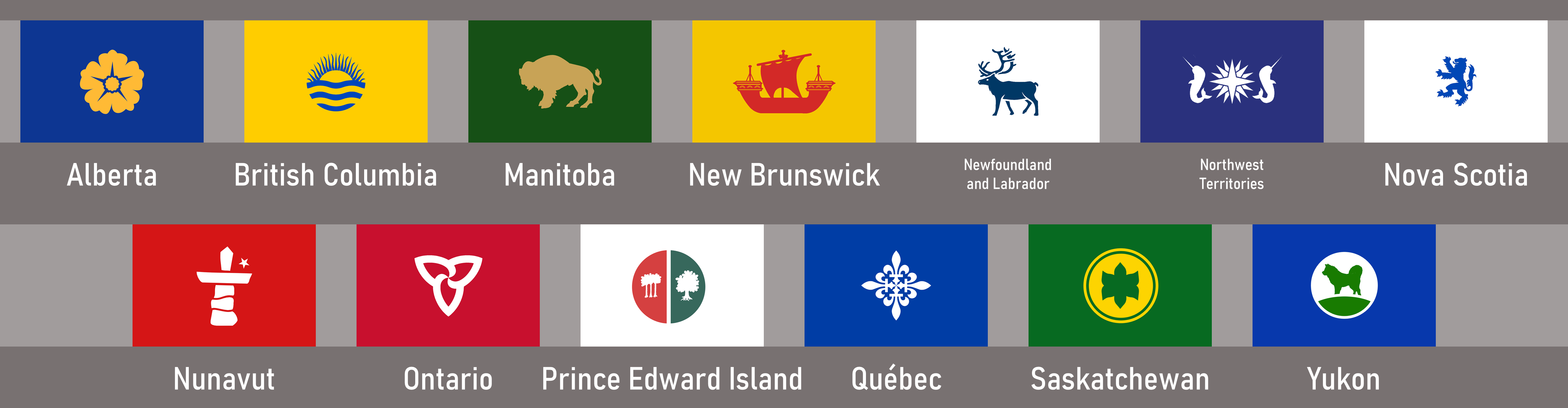 Canadian Provinces and Prefectures in the style of Japanese Prefectures