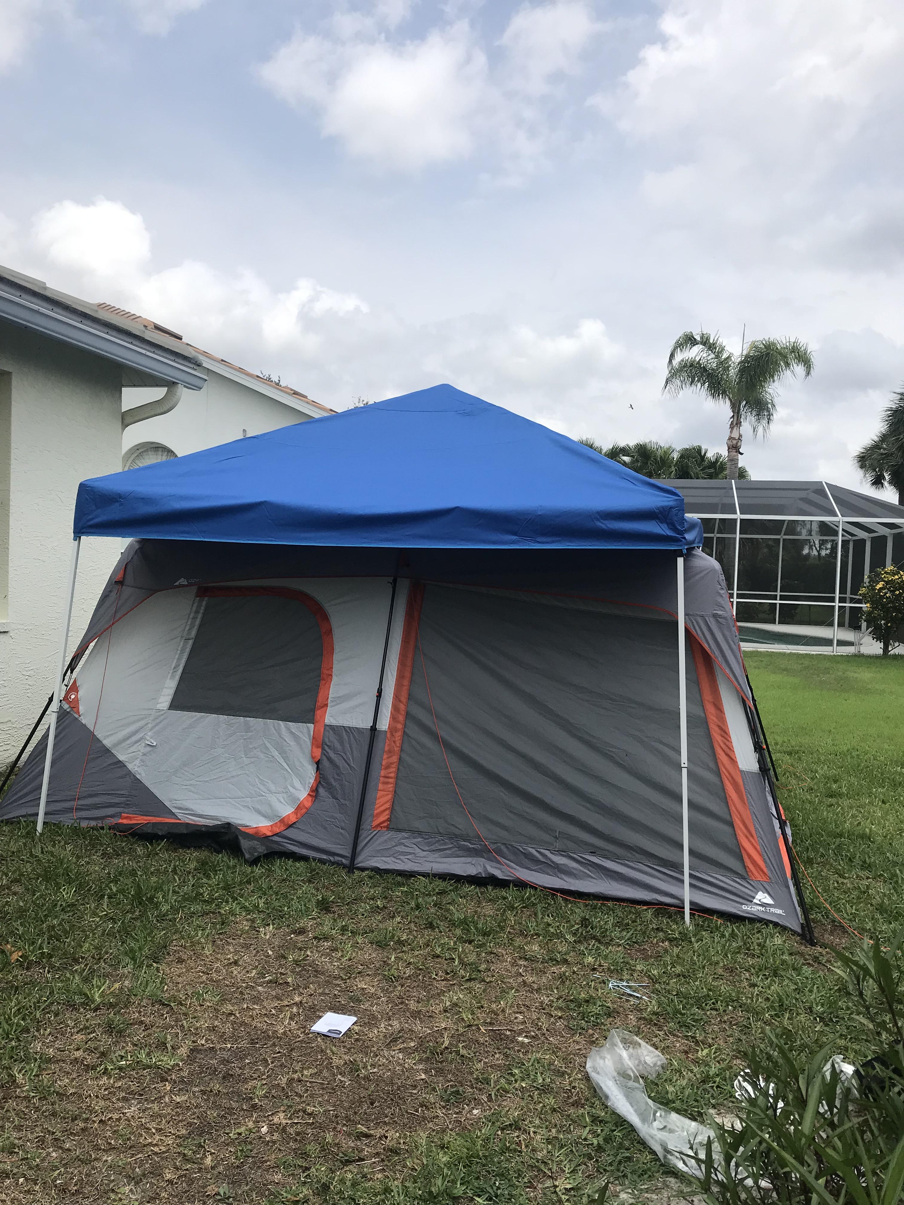 Set up our canopy with the tent today and it barely fit underneath but