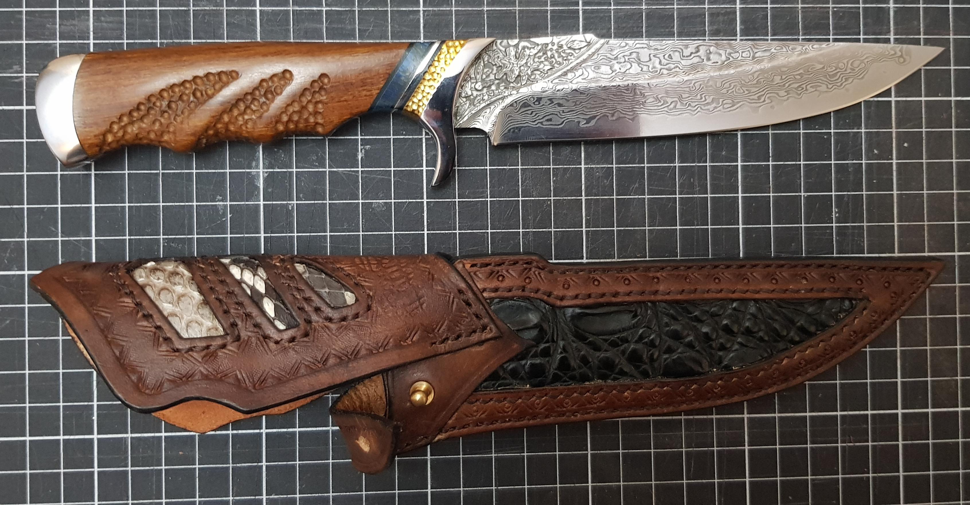 NKD Custom art knife with Japanese Damascus steel, Stainless steel