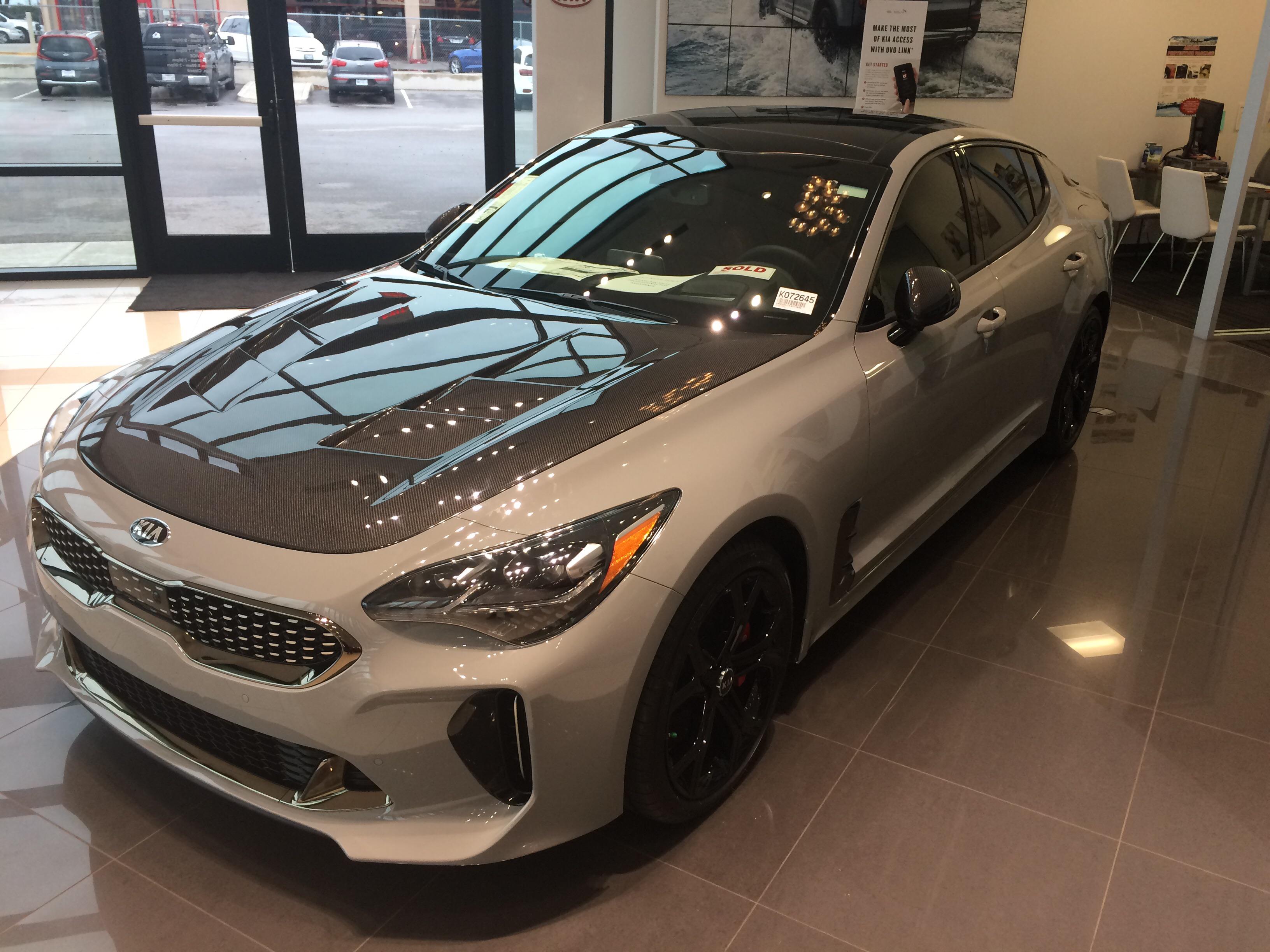 This stinger at my dealership has a factory carbon fiber hood and looks