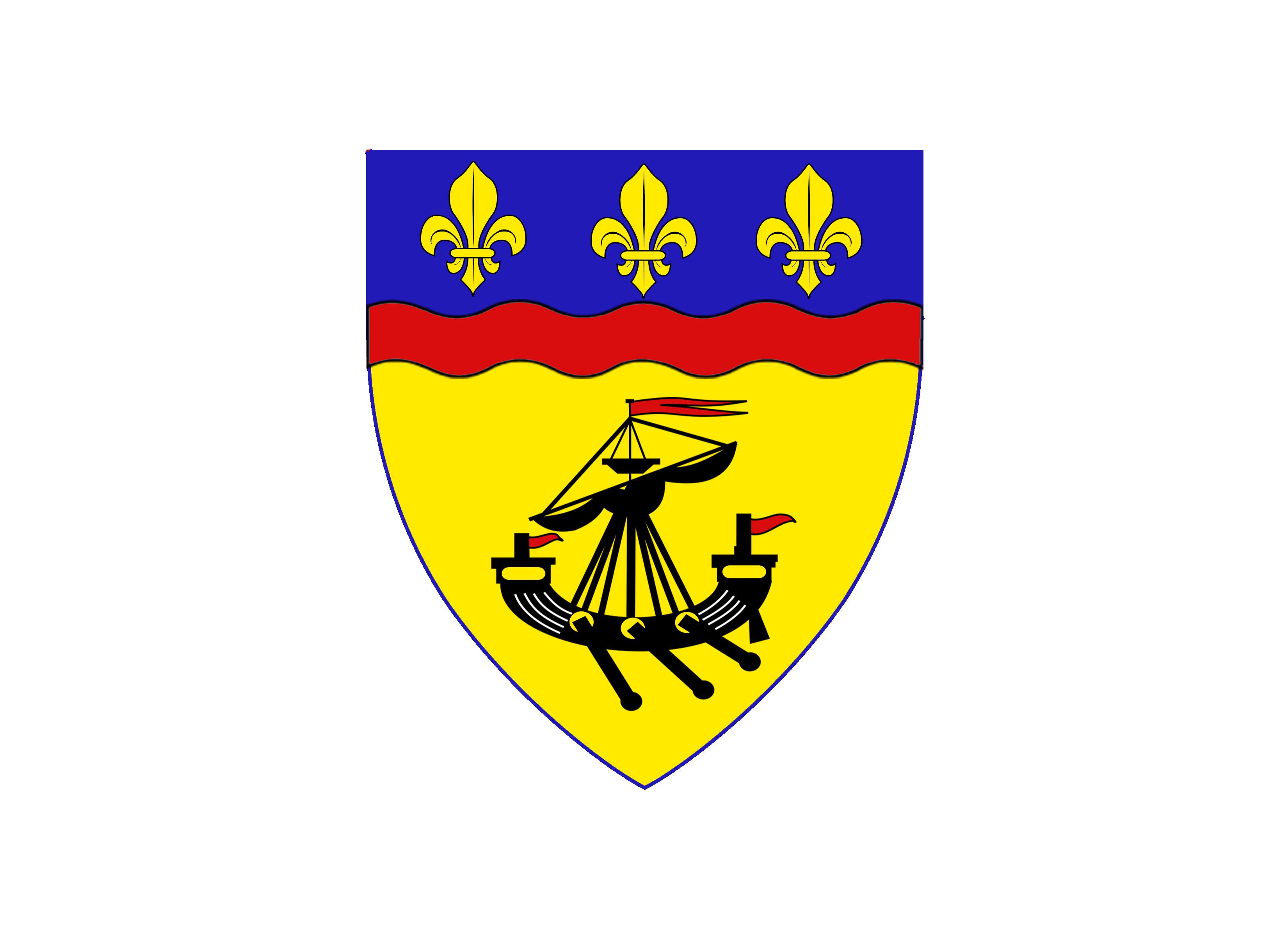 My finished coat of arms. The Fleurdelis represent my royal French