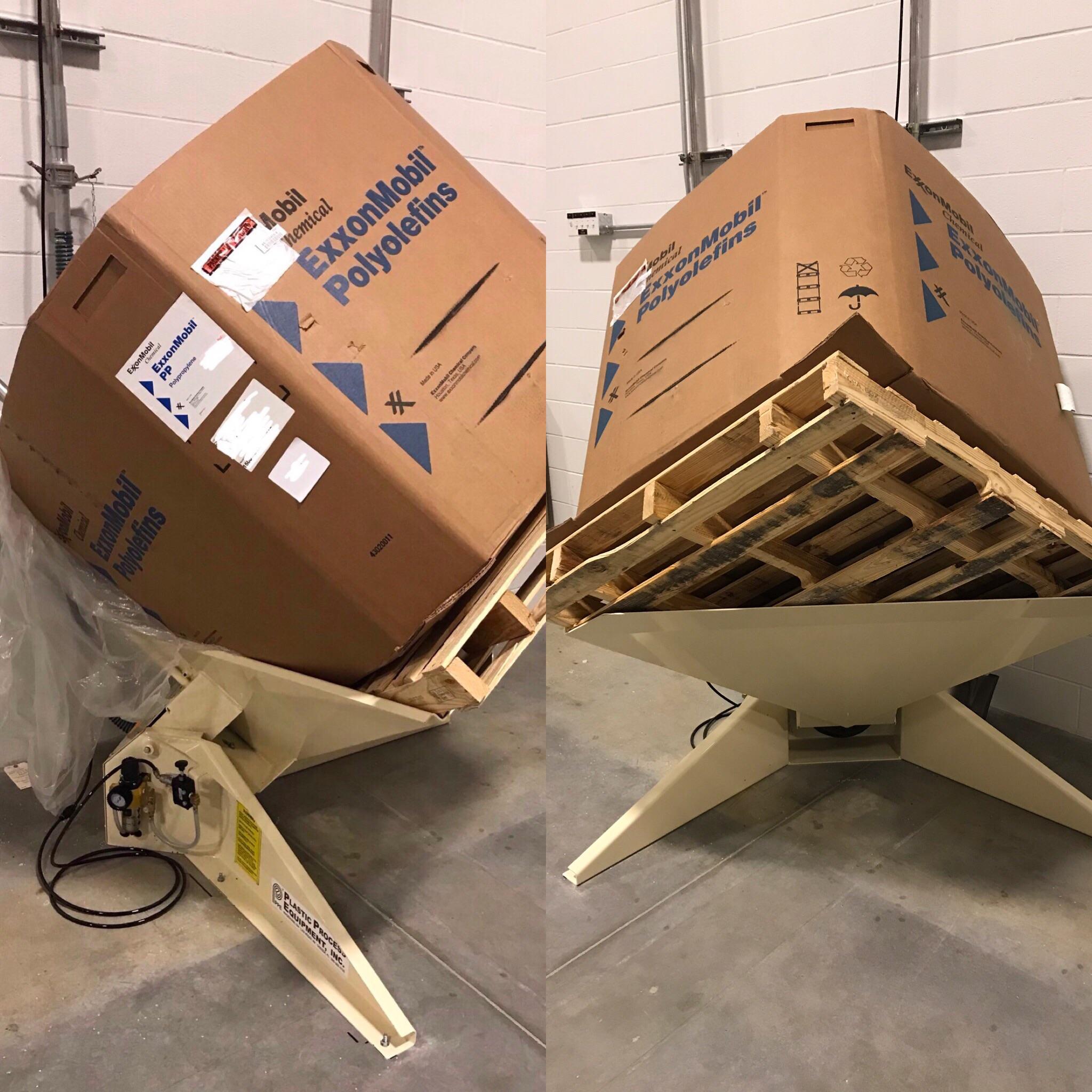 A pneumatic pallet tilter for getting all the product out r