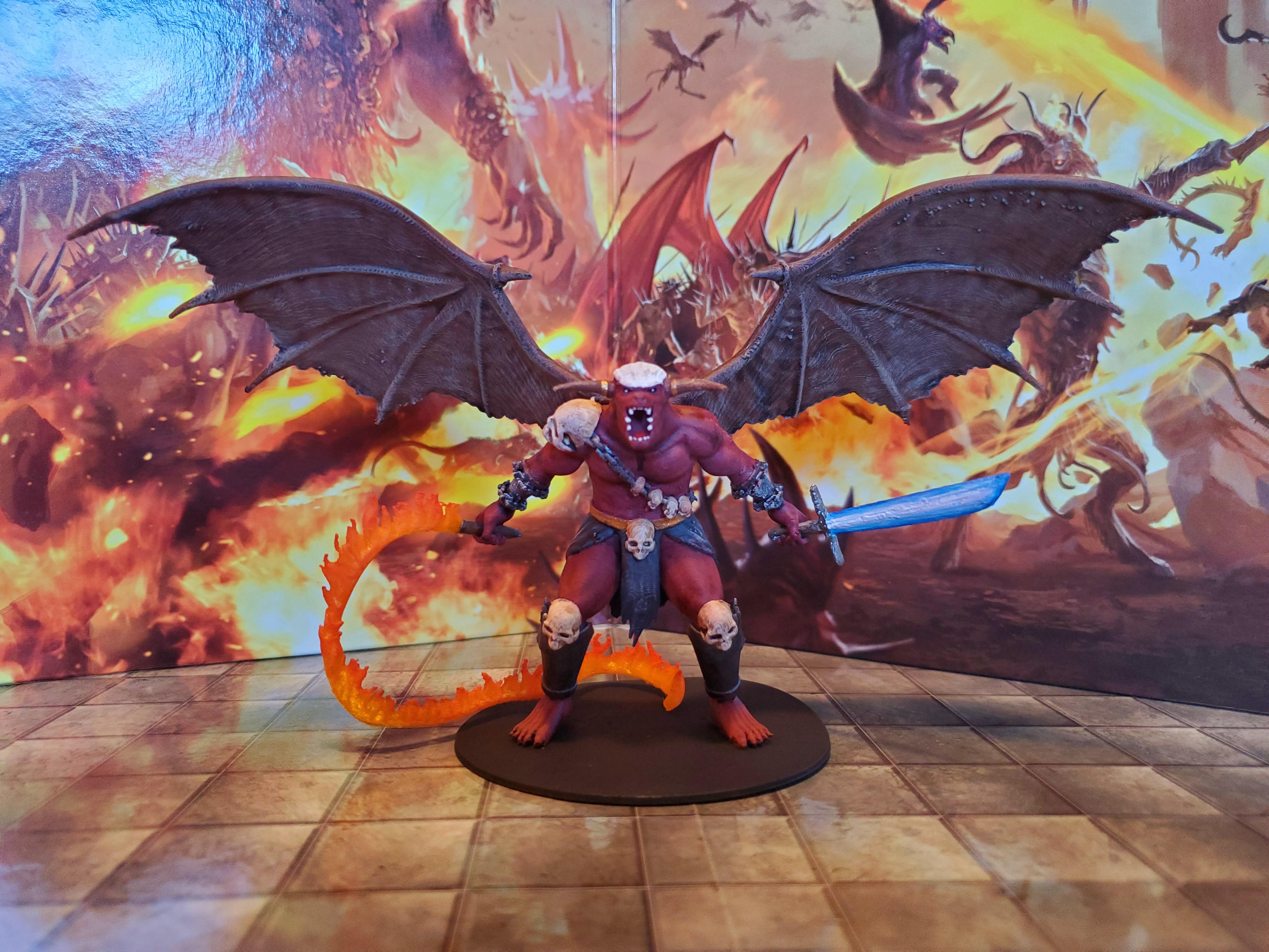 [OC] 3D printed Balor mini I just painted. Free STL by mz4250. : r/DnD