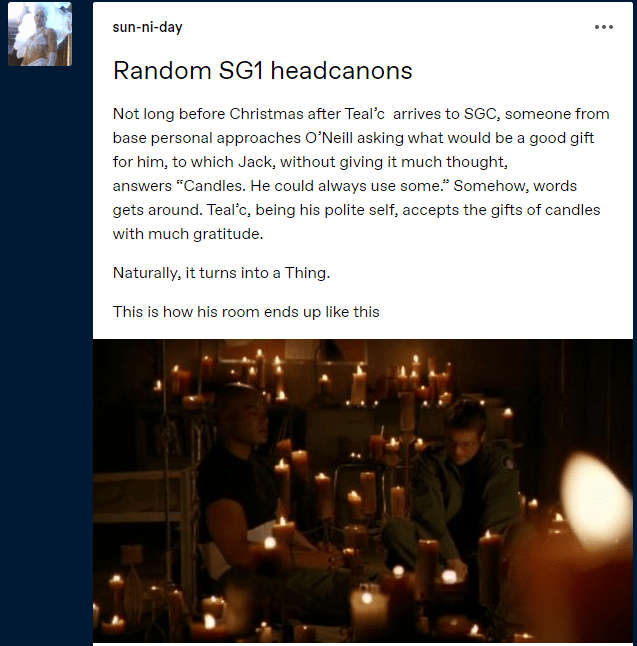 Candles are the best gift Stargate