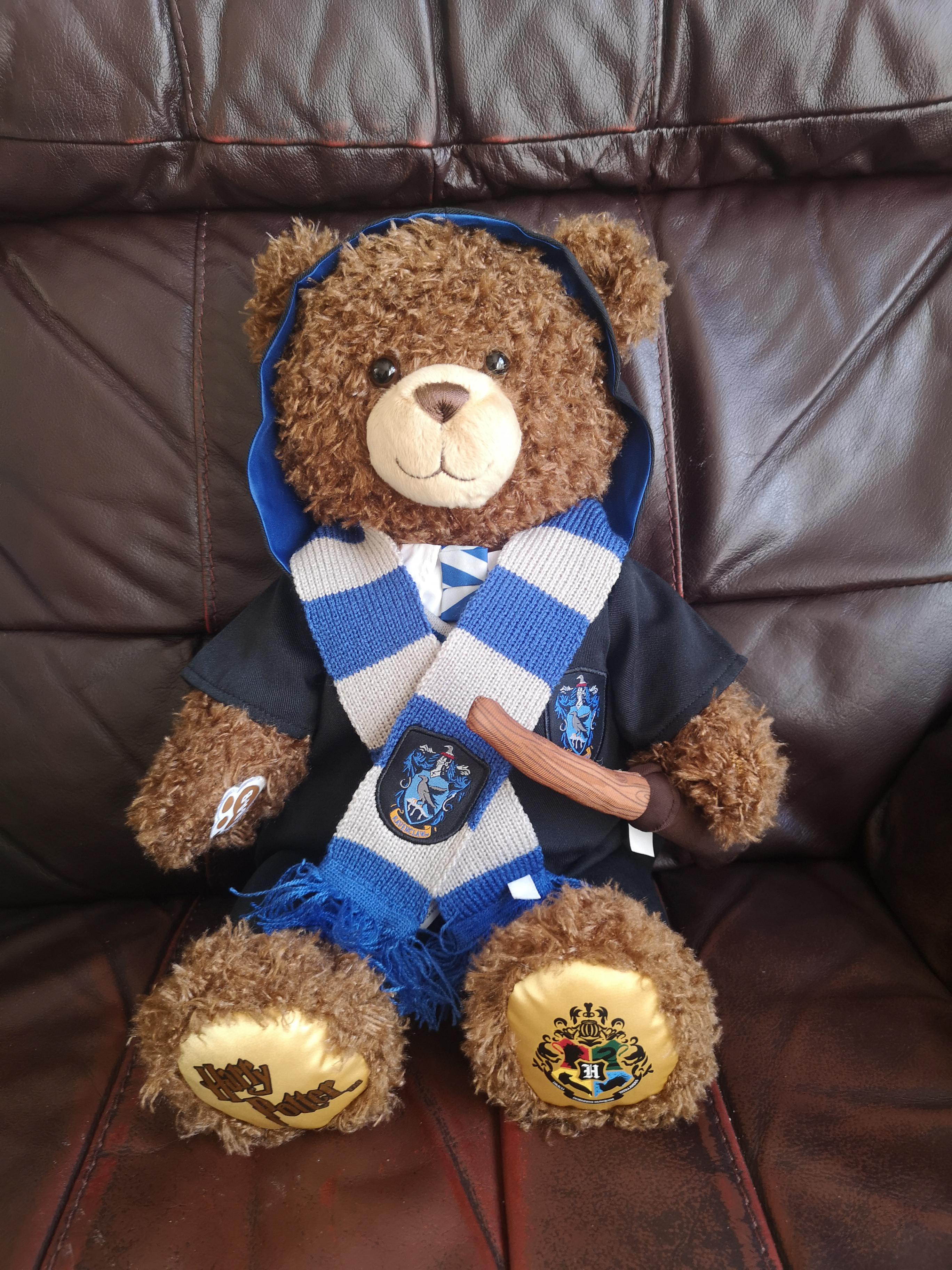 My new ravenclaw bear from build a bear. So happy he
