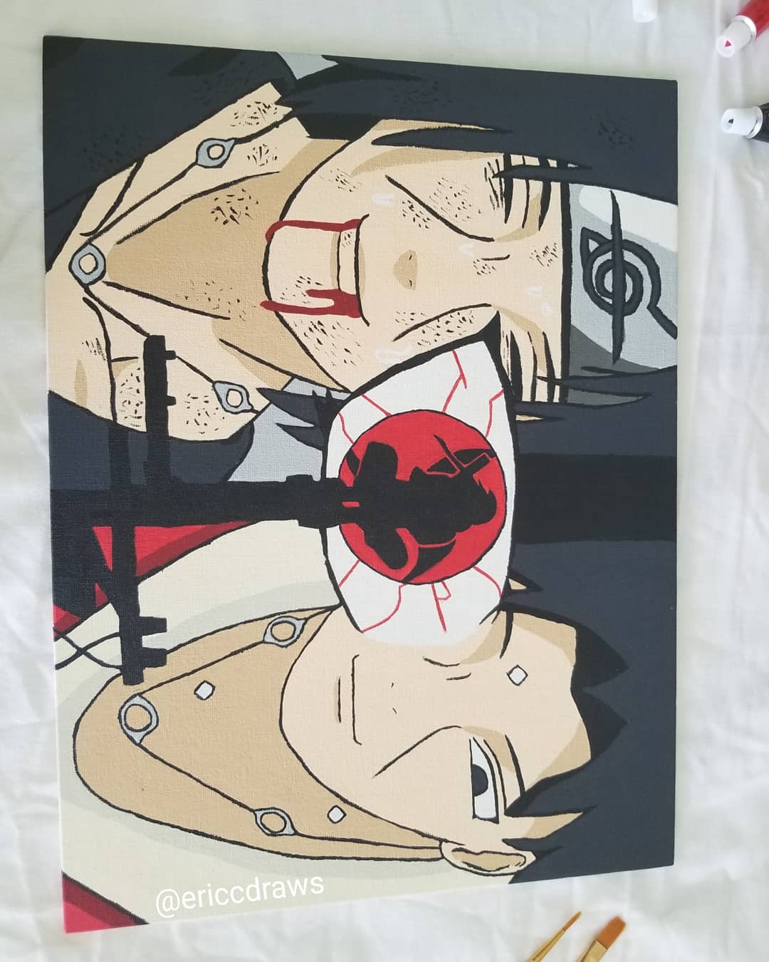 A Itachi canvas I did a few months ago... Thoughts? r/Naruto