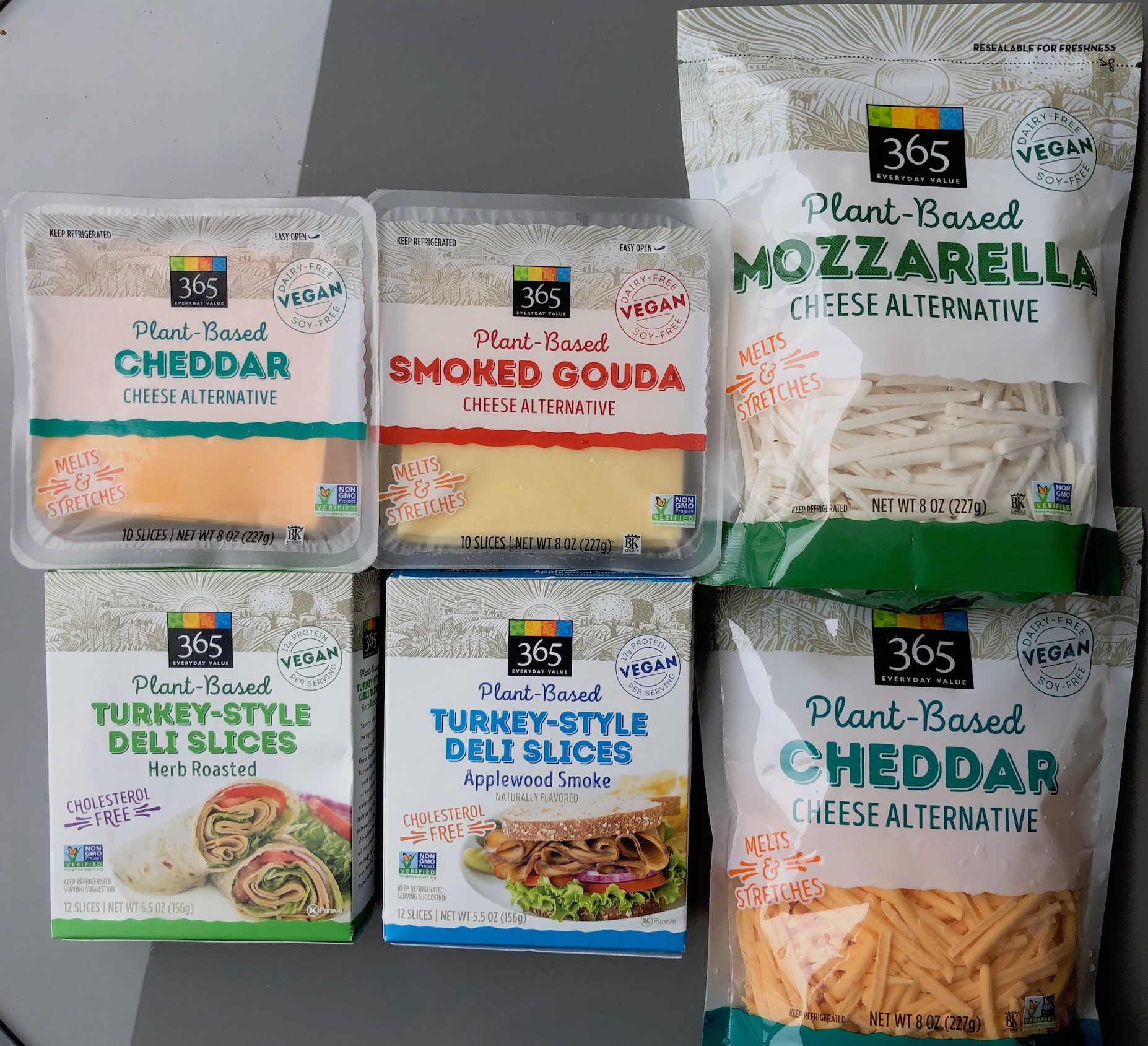 Wholefoods (USA) NEW plant based cheese slices, shreds, turkey slices