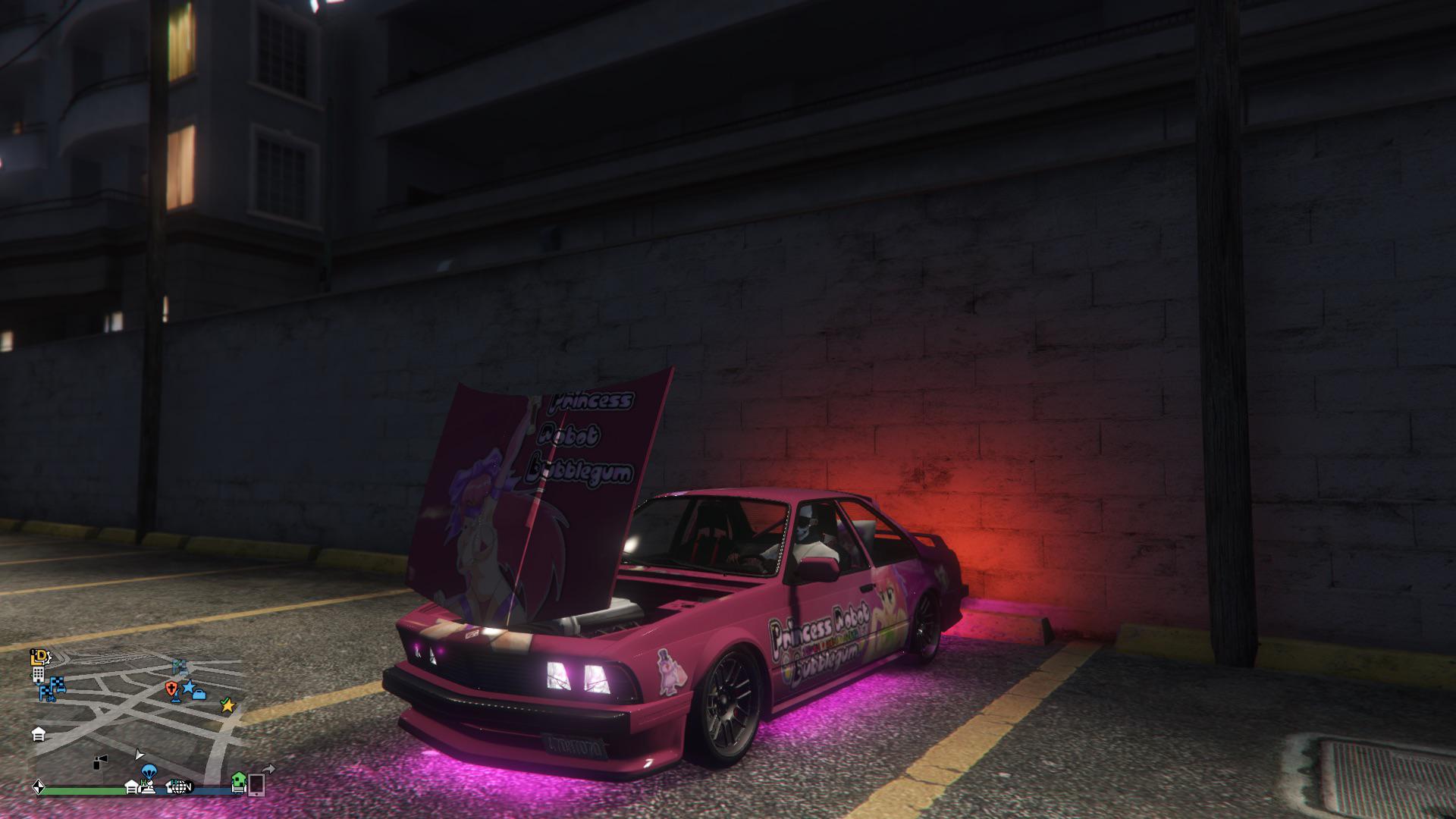 My favorite car so far (yes body pillow in the back)