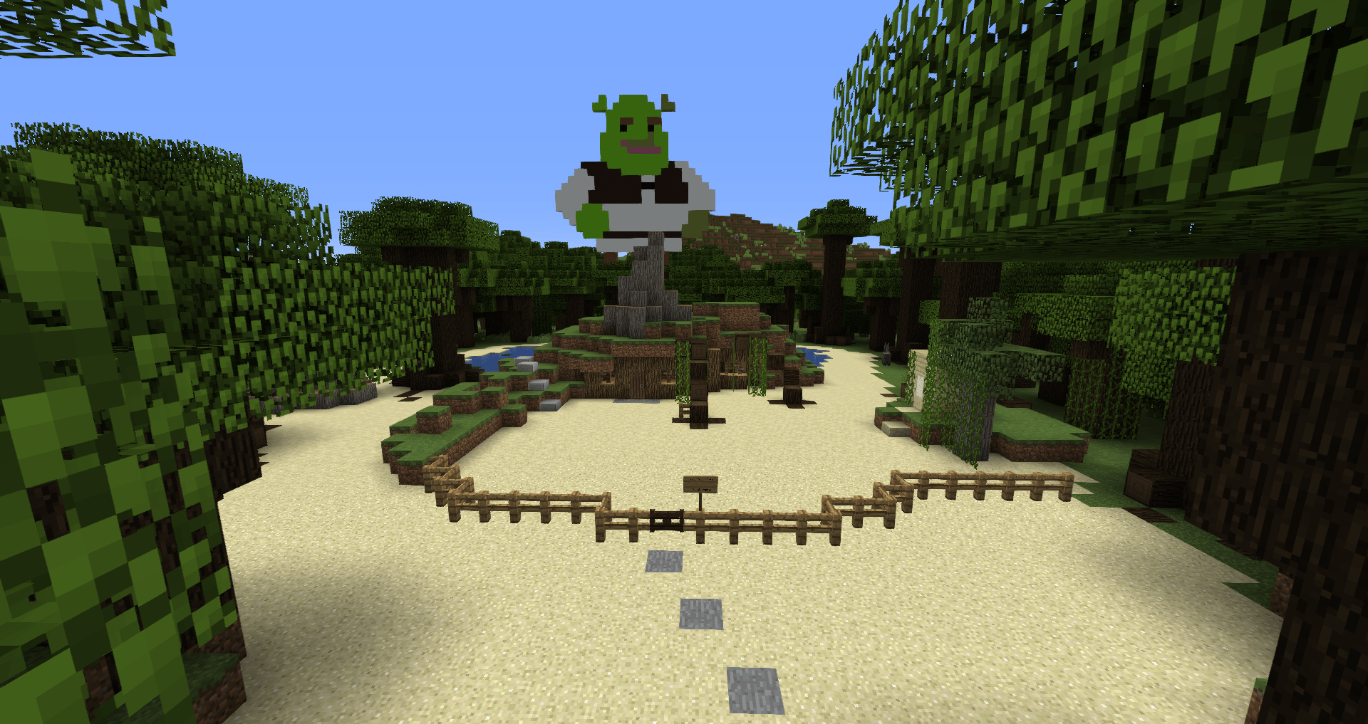 Shrek swamp I built with friends r/Minecraft