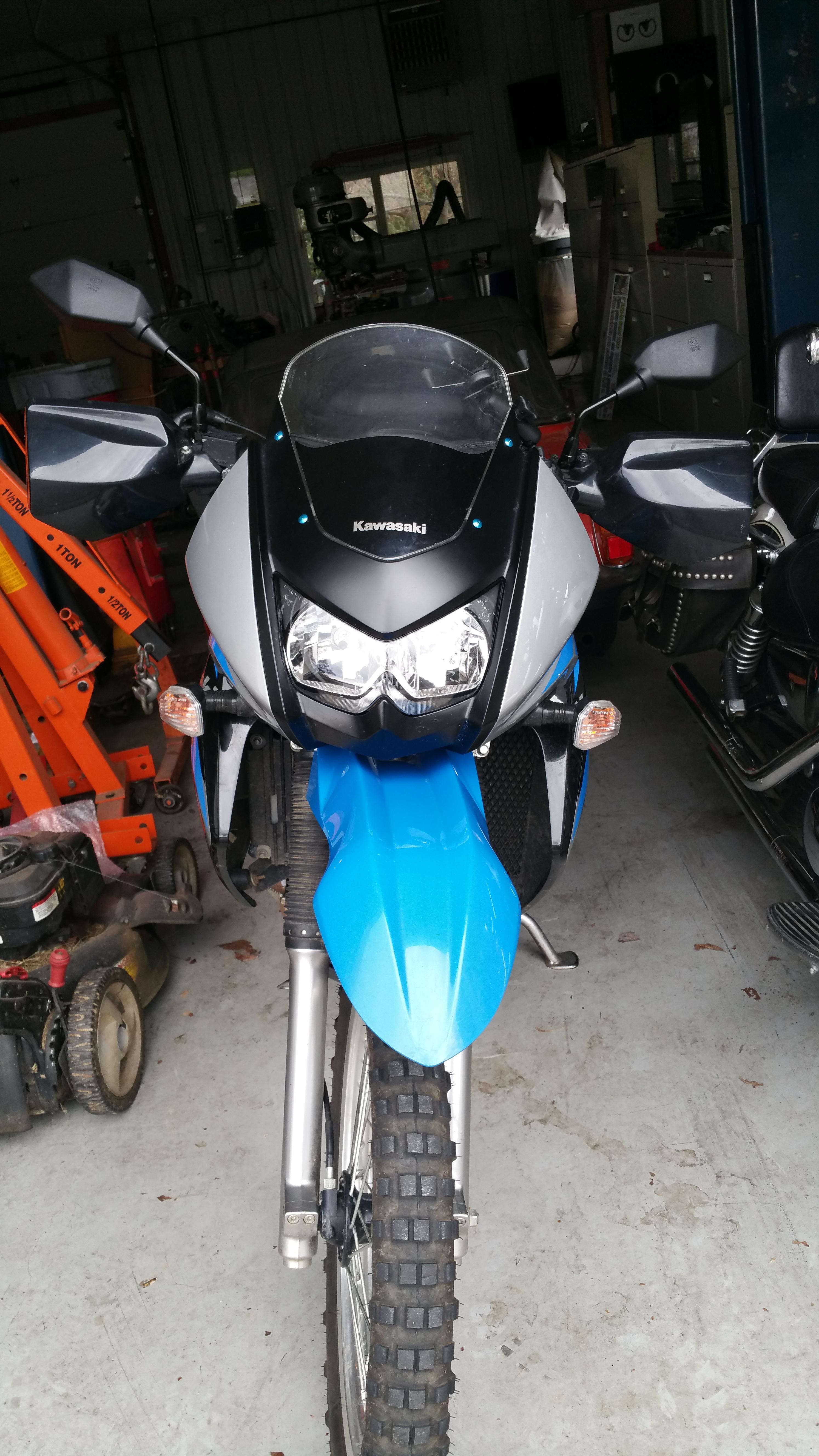 Versys mirrors on KLR. Looks great. Direct fit. r/klr650