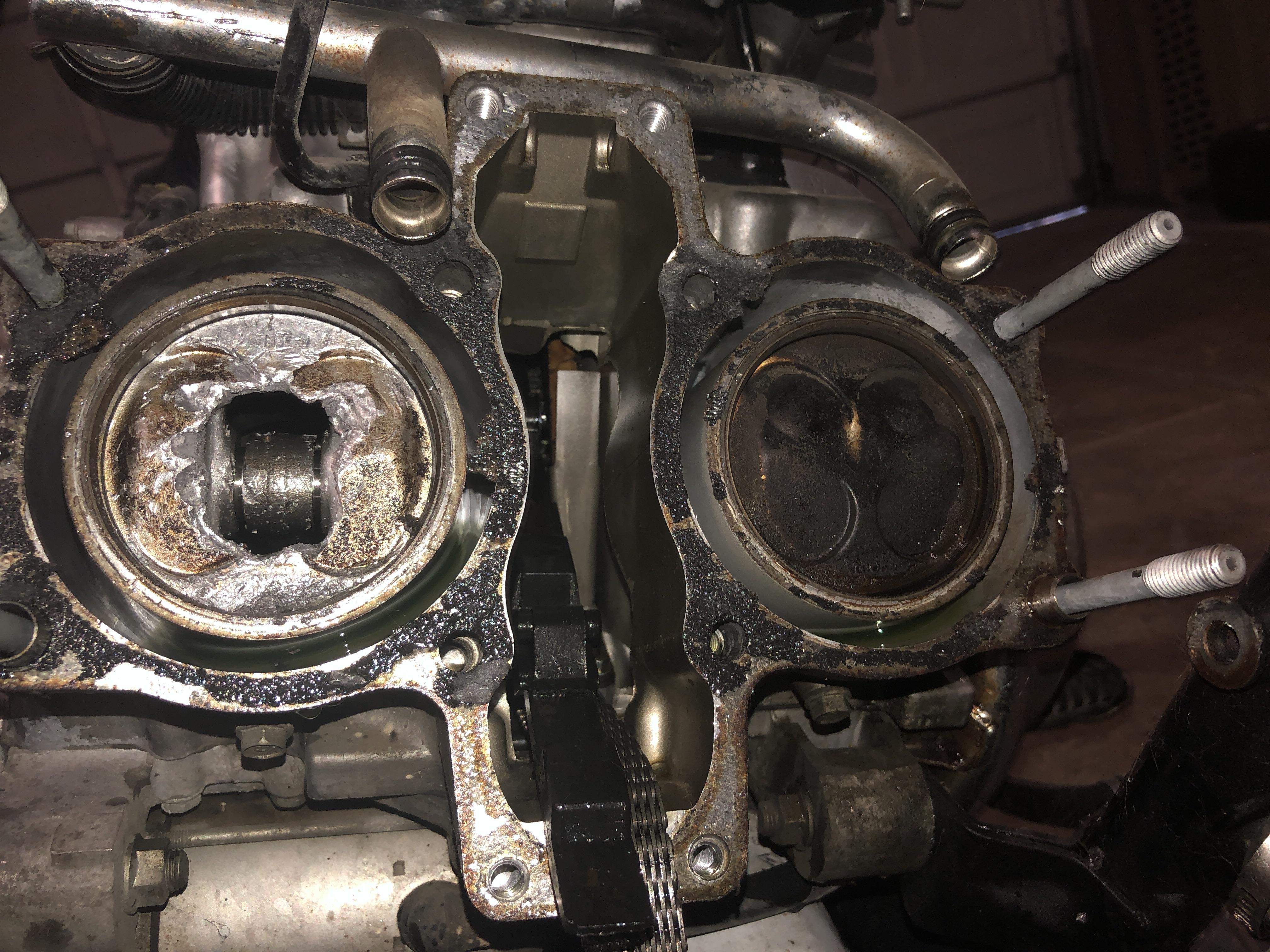 This is what happens when you don’t tighten down a valve screw tight enough. (87 Honda Magna