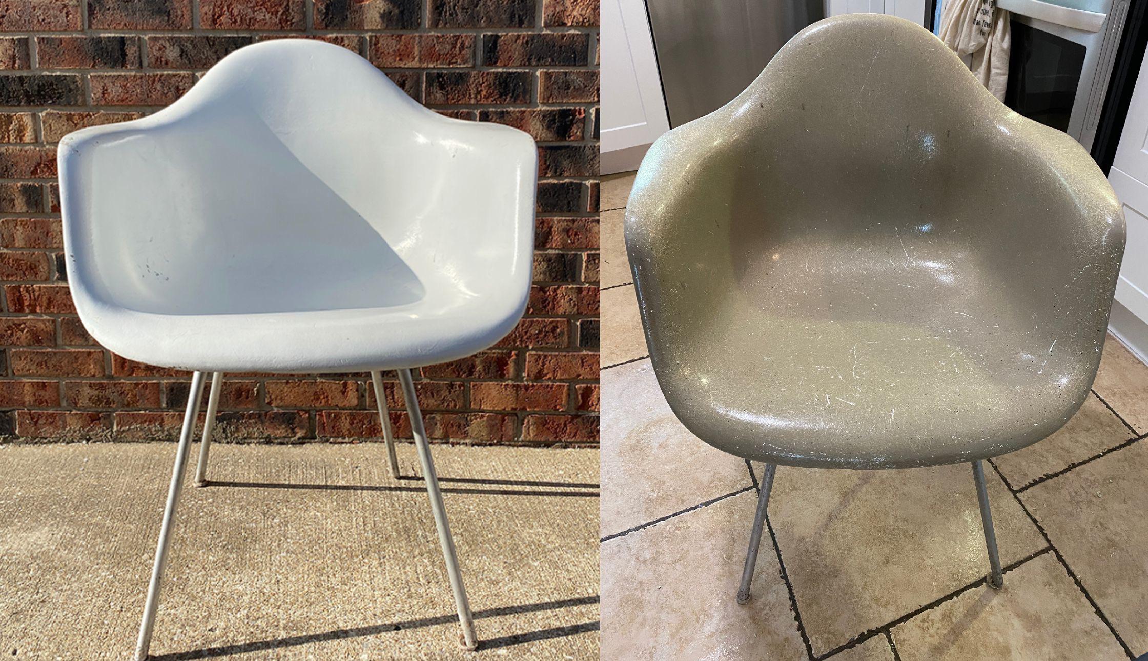 I was inspired by some of you to strip some paint from my 1950s Eames