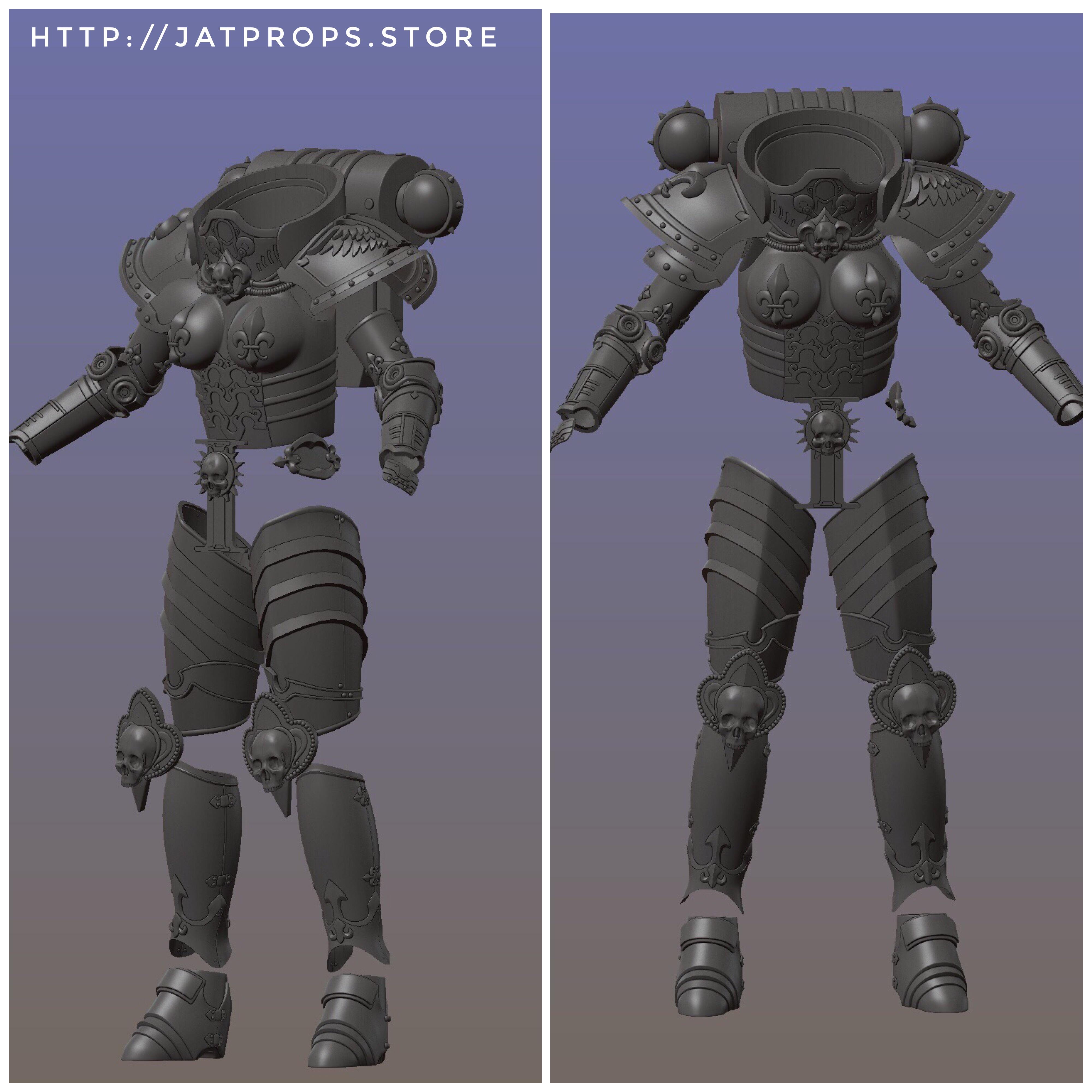 Warhammer 40k Sister of Battle armor for 3dprinting r/cosplayprops