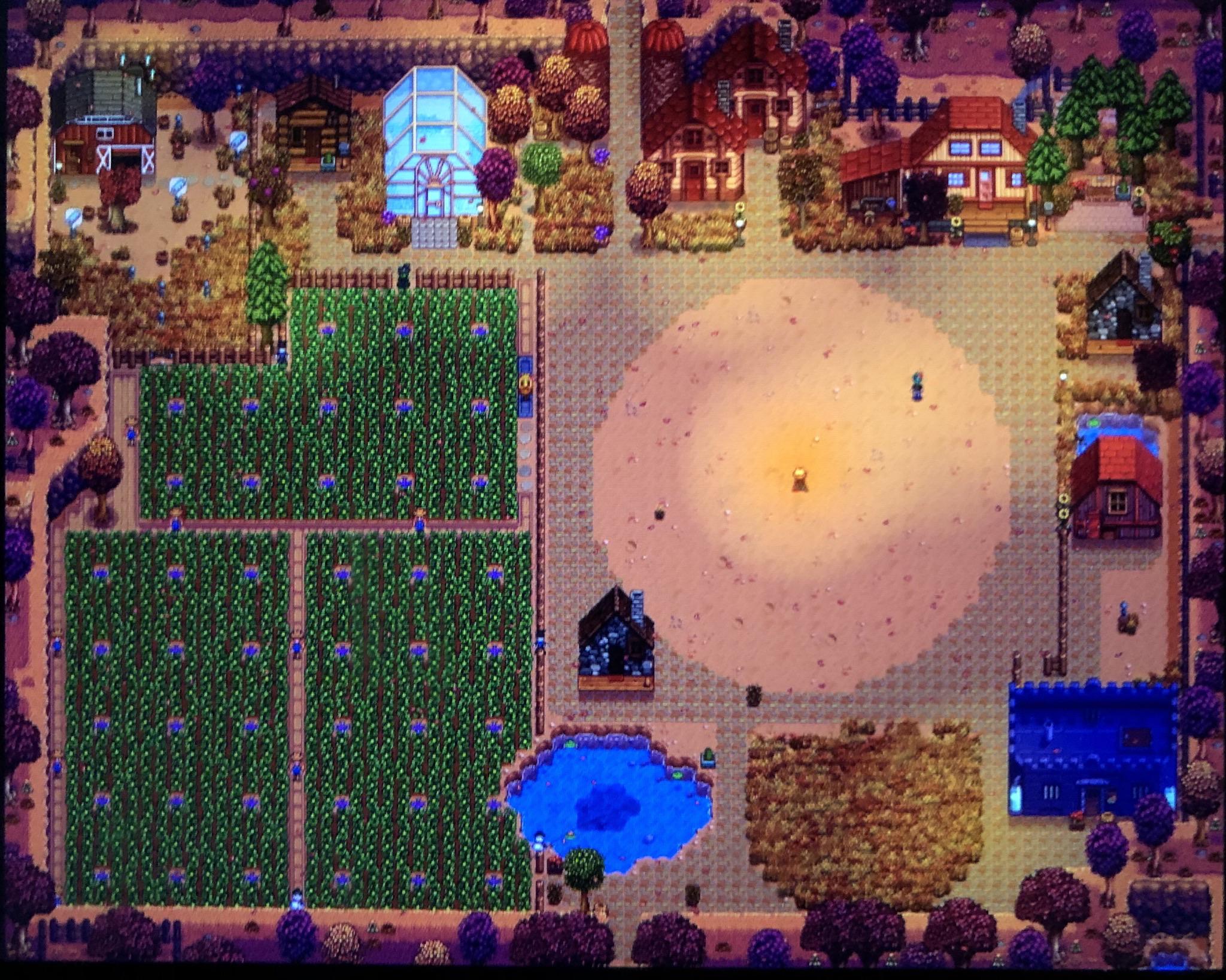 My first farm. I worked hard to make that circle in the middle and now