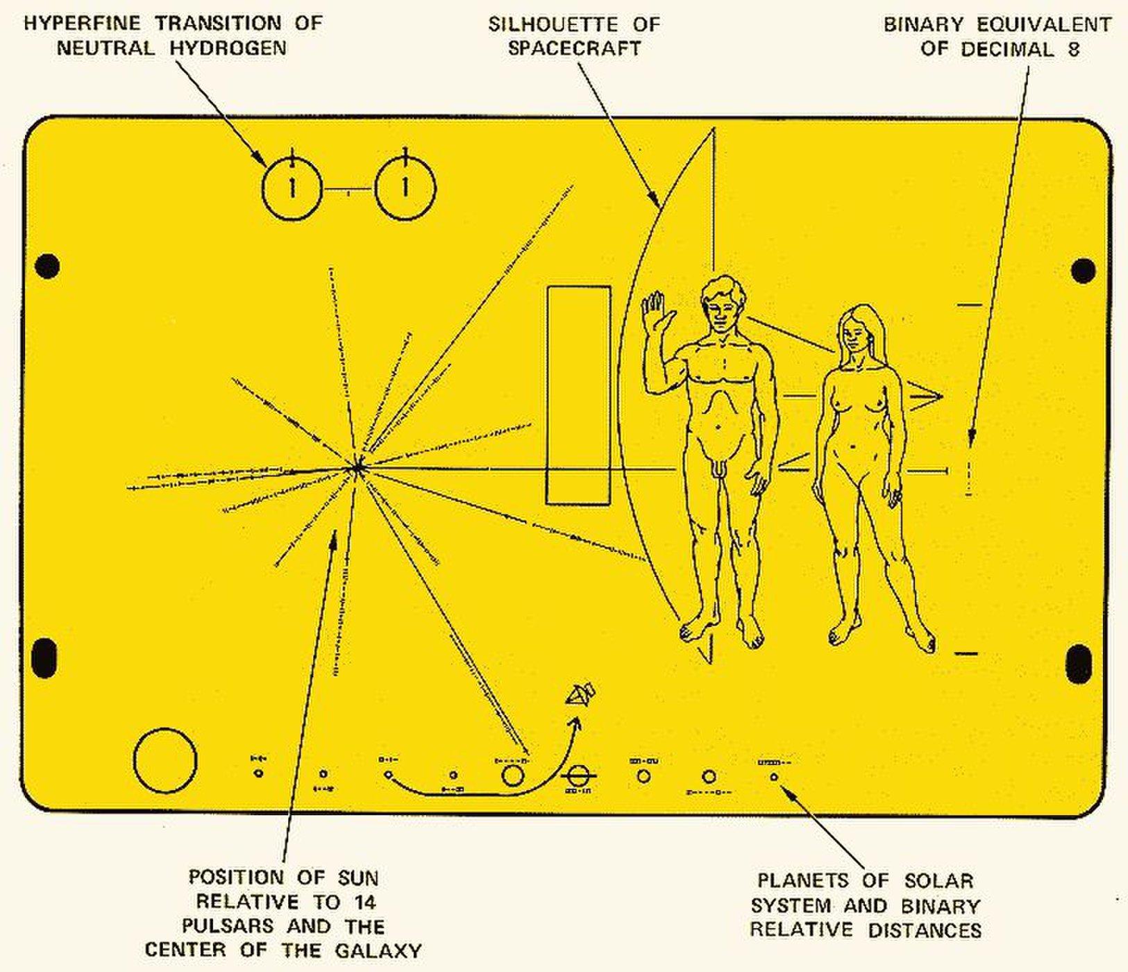 Map showing our Sun's location relative to 14 Pulsars, on plaques