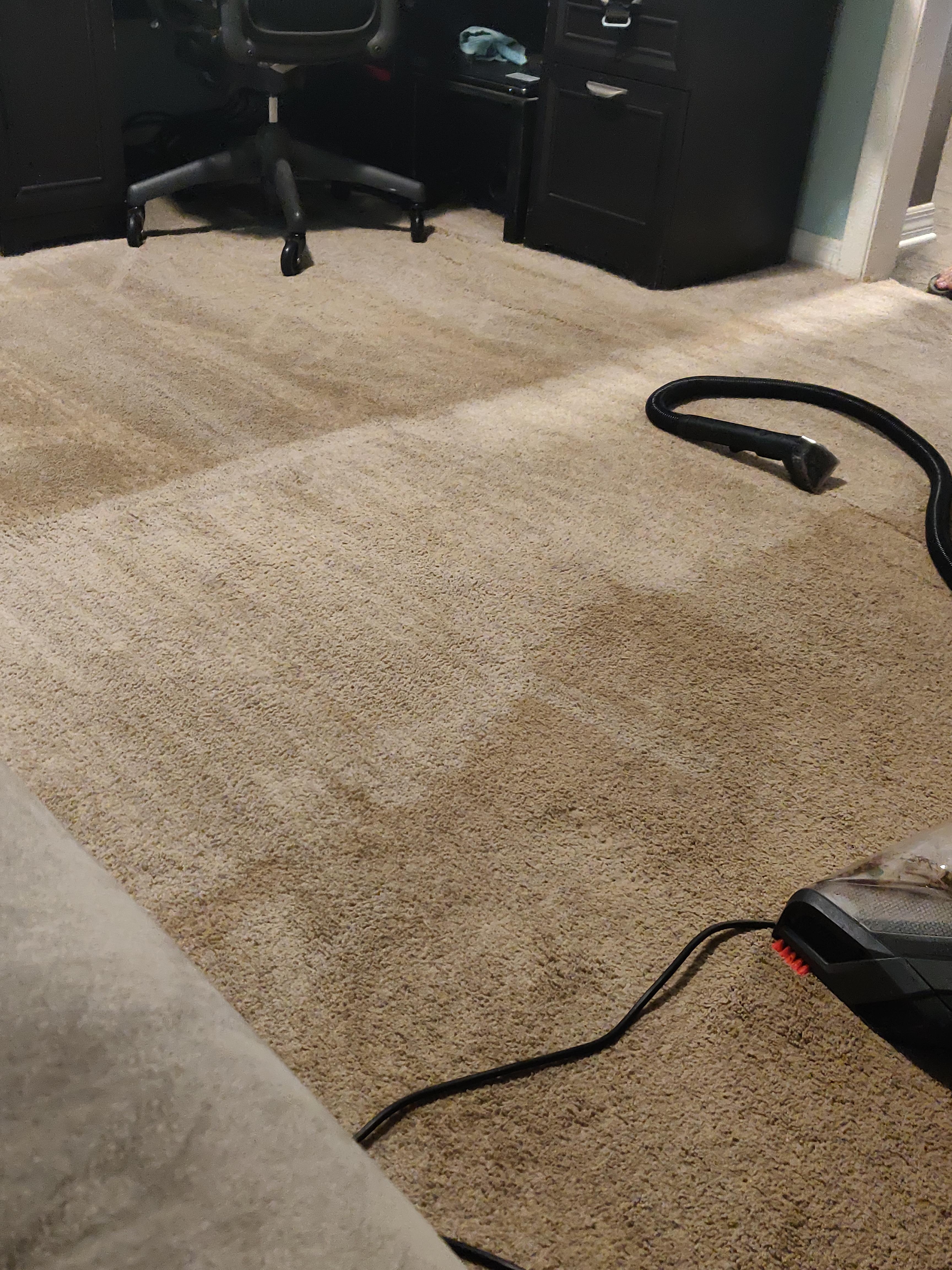 Apparently the handheld attachment on my steam cleaner works way better