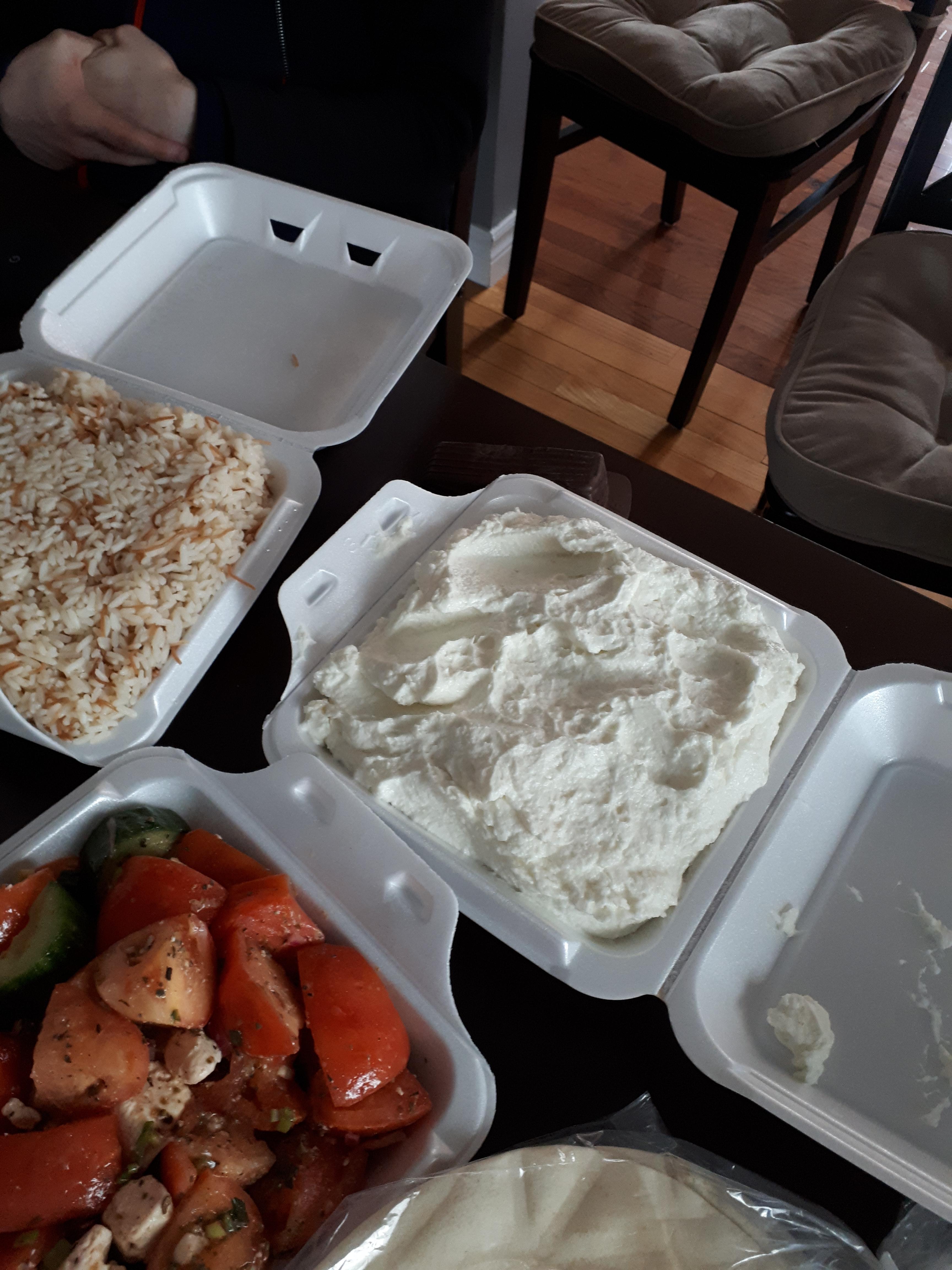 Someone was overzealous with the garlic sauce for my shawarma order