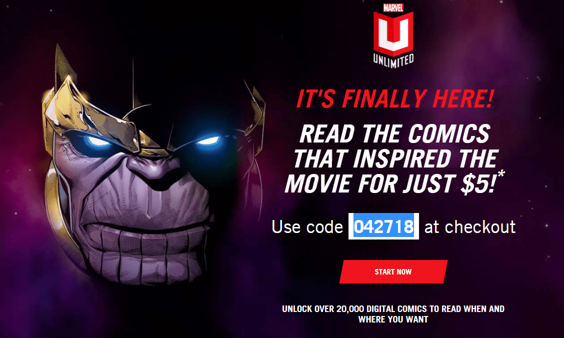 if someone was looking for Marvel Unlimited discount before movie like