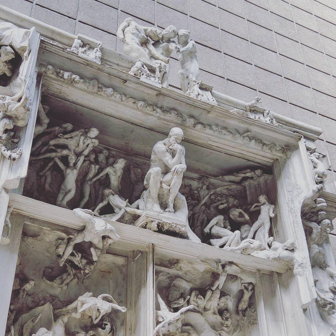 Detail from Gates of hell with The Thinker 1917 in Musee D'Orsay r/museum