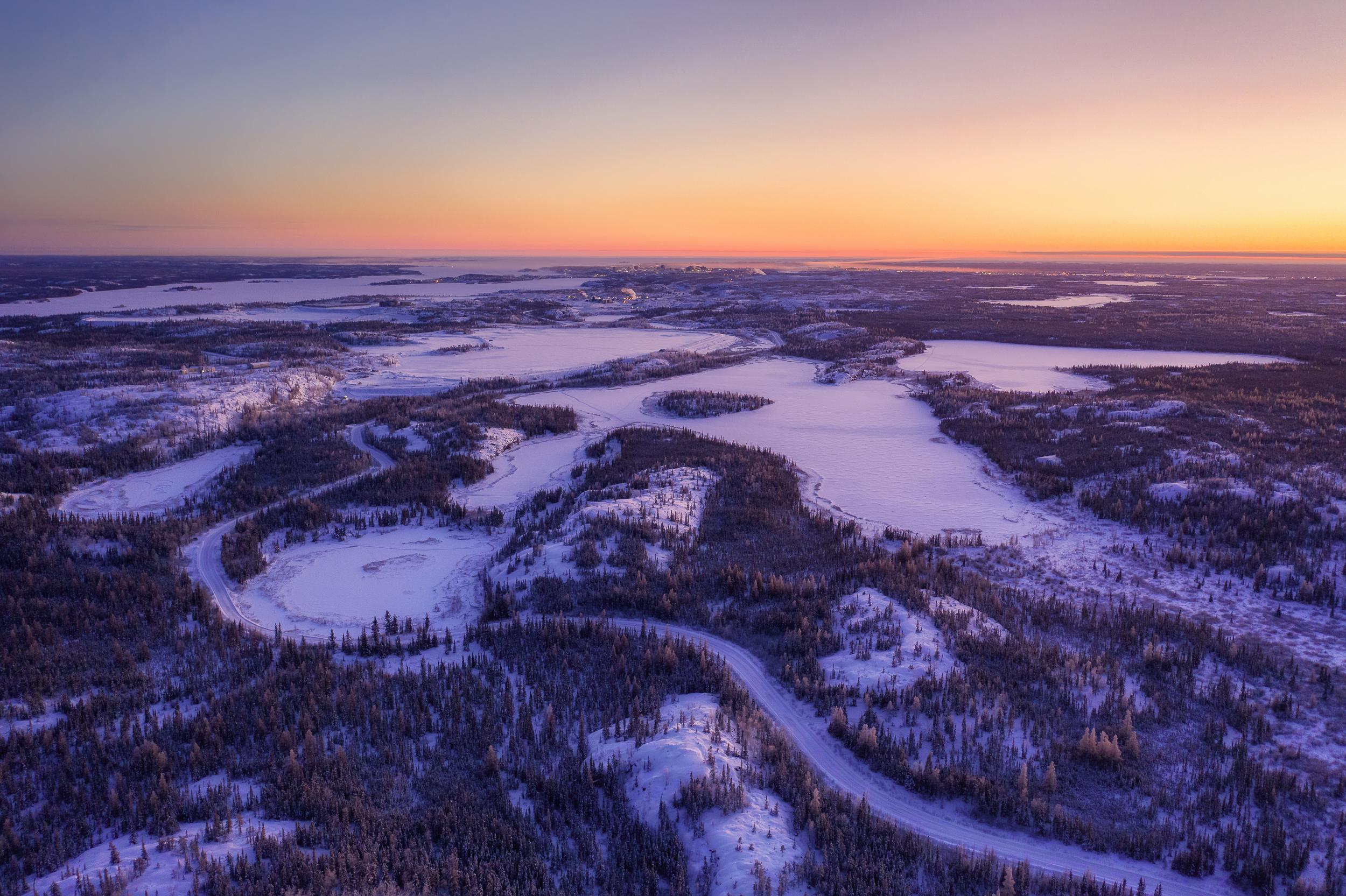 SubArctic Sunset over Yellowknife, NWT, Canada r/pics