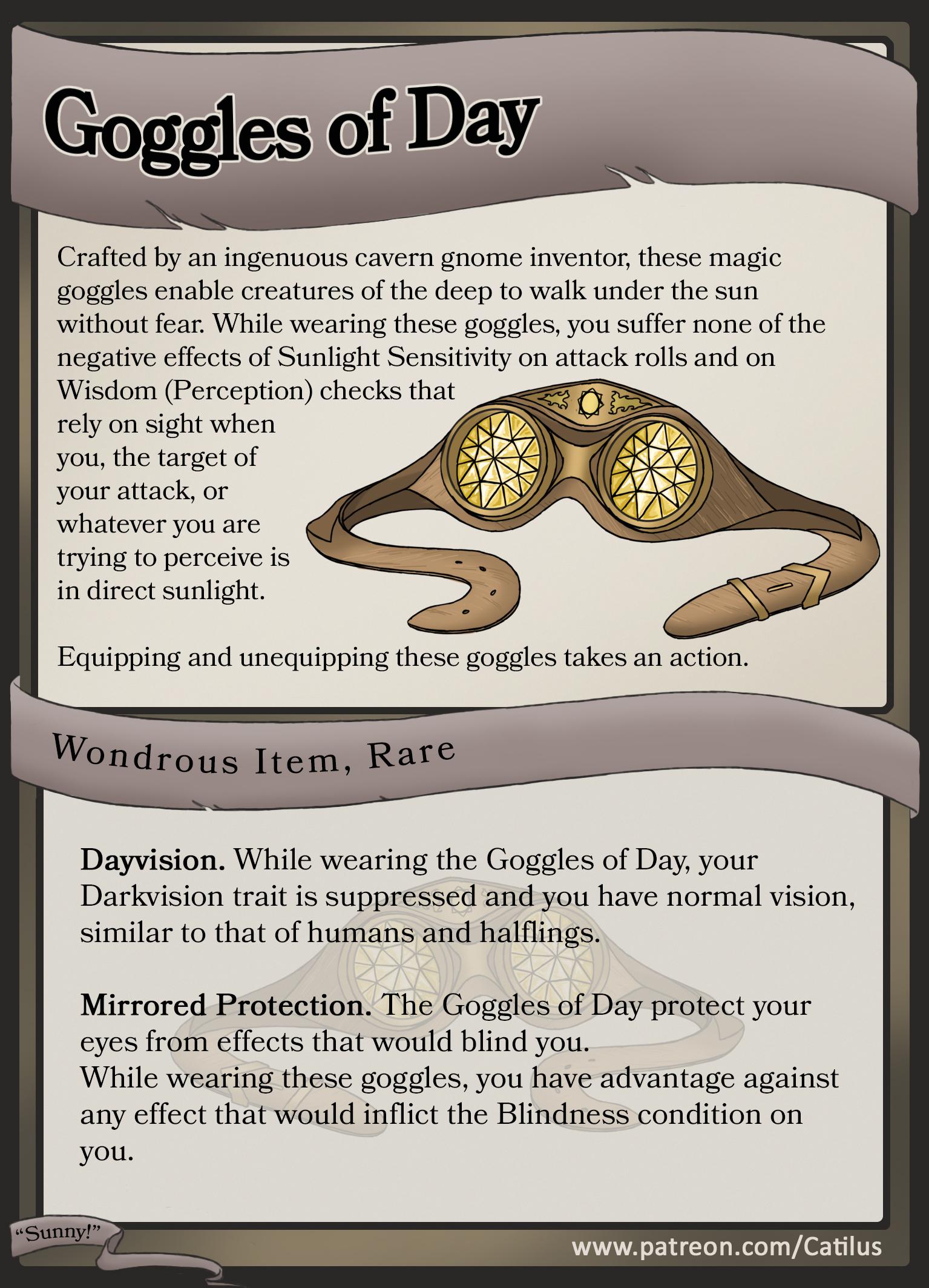 Goggles of Day by Catilus r/DnDHomebrew