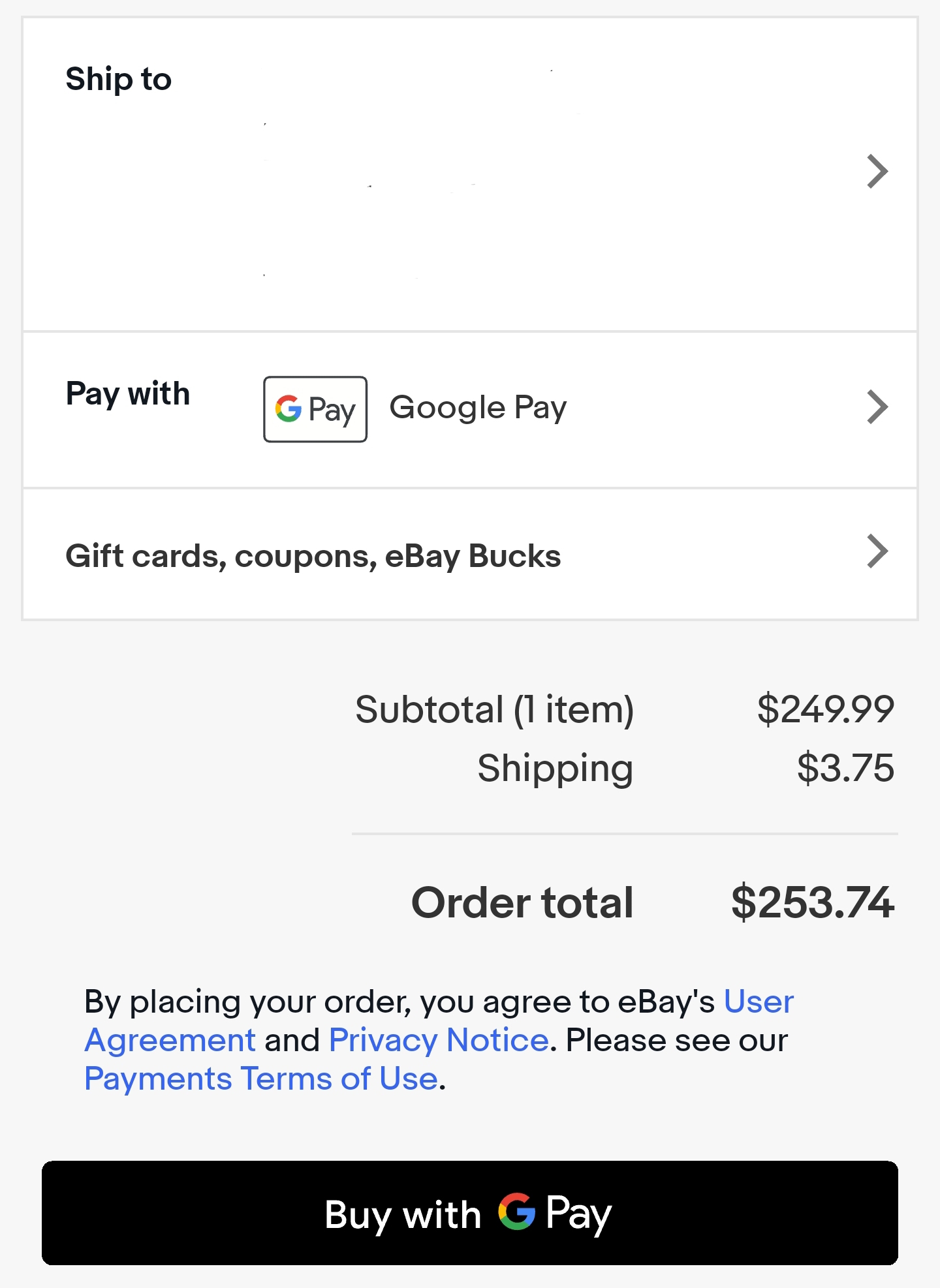 Google Pay Now Available on eBay r/googlepay