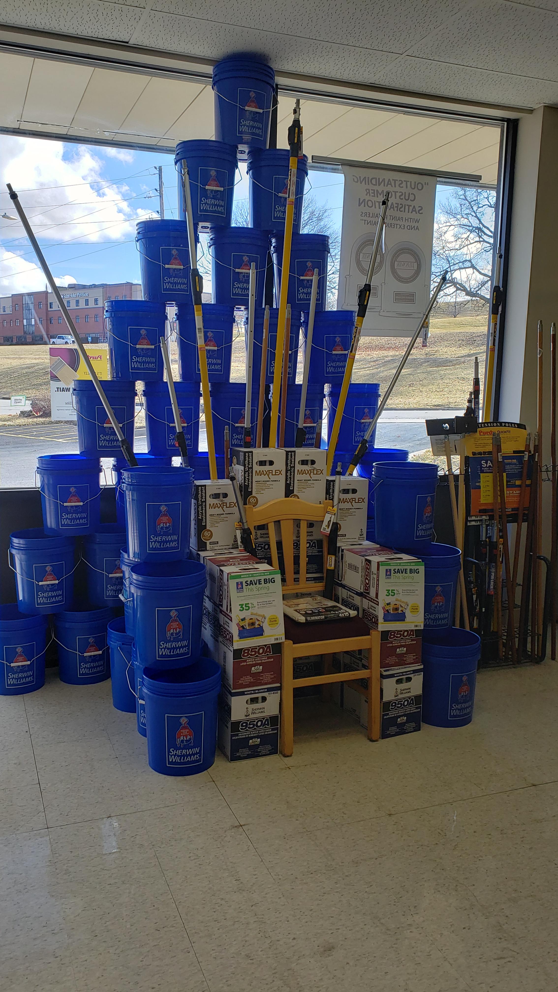 My blue bucket display. r/sherwinwilliams