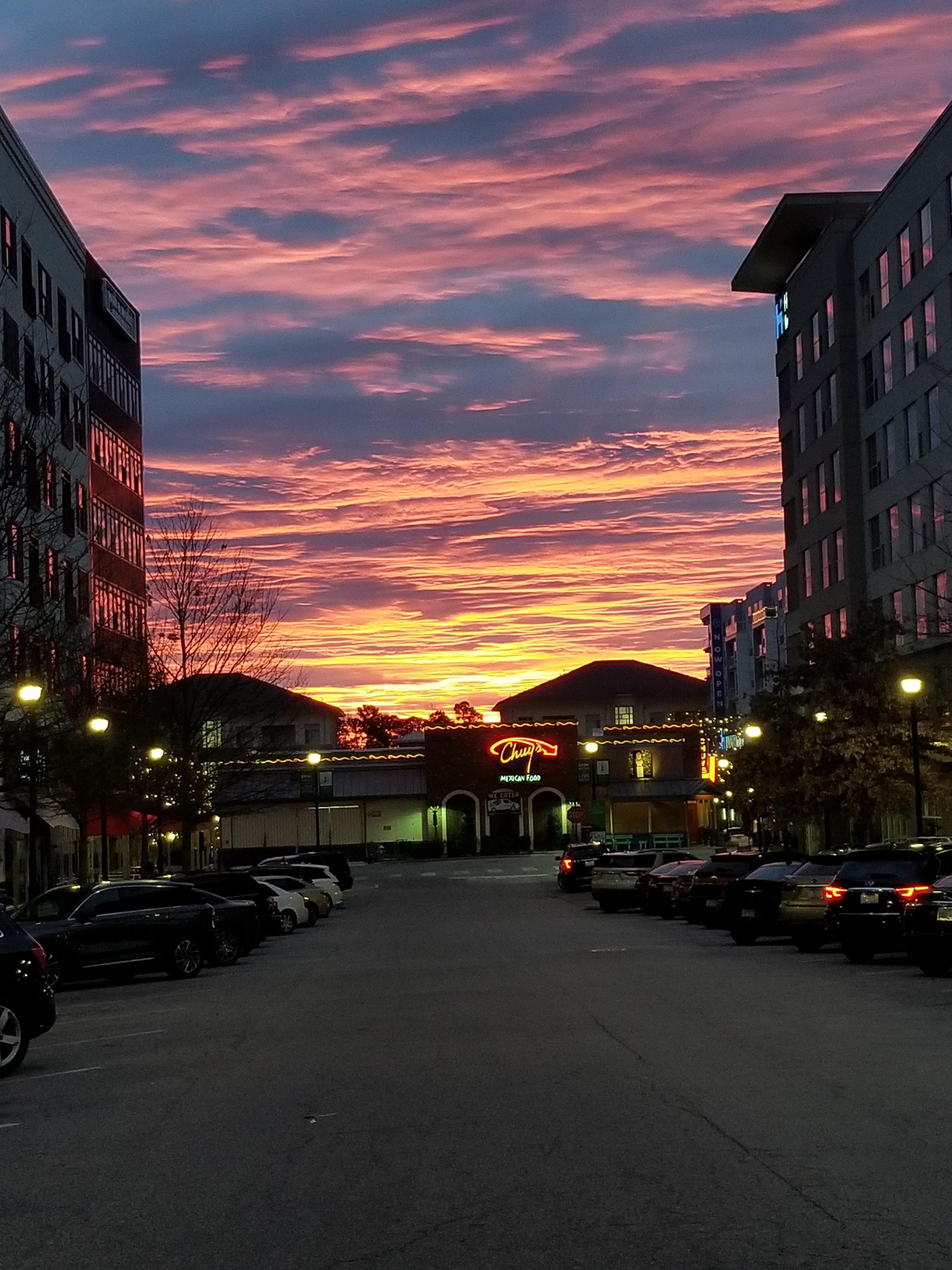 Sunrise in North Hills months ago on my way to work! r/raleigh