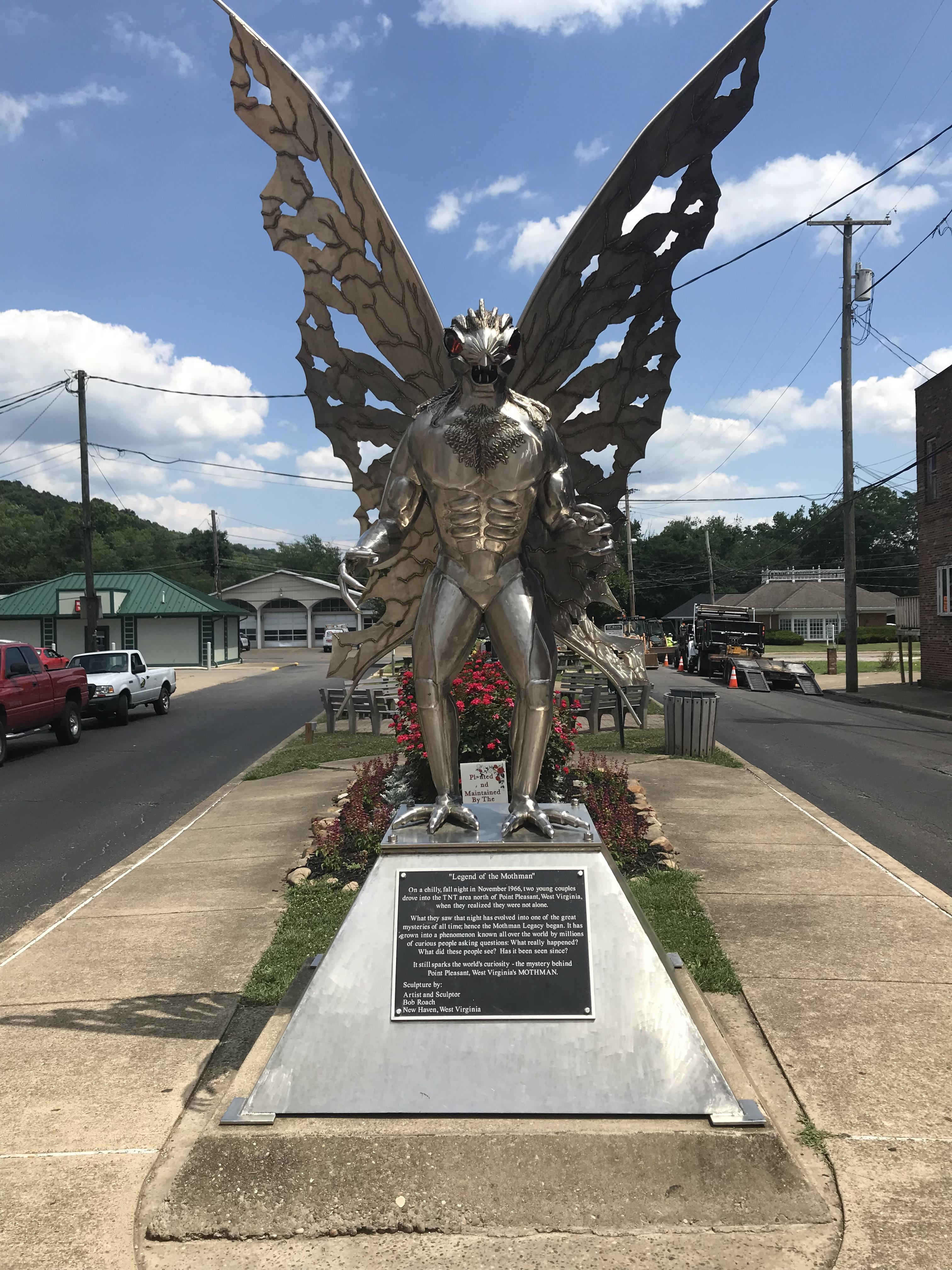 The Mothman statue in Point Pleasant, WV r/pics