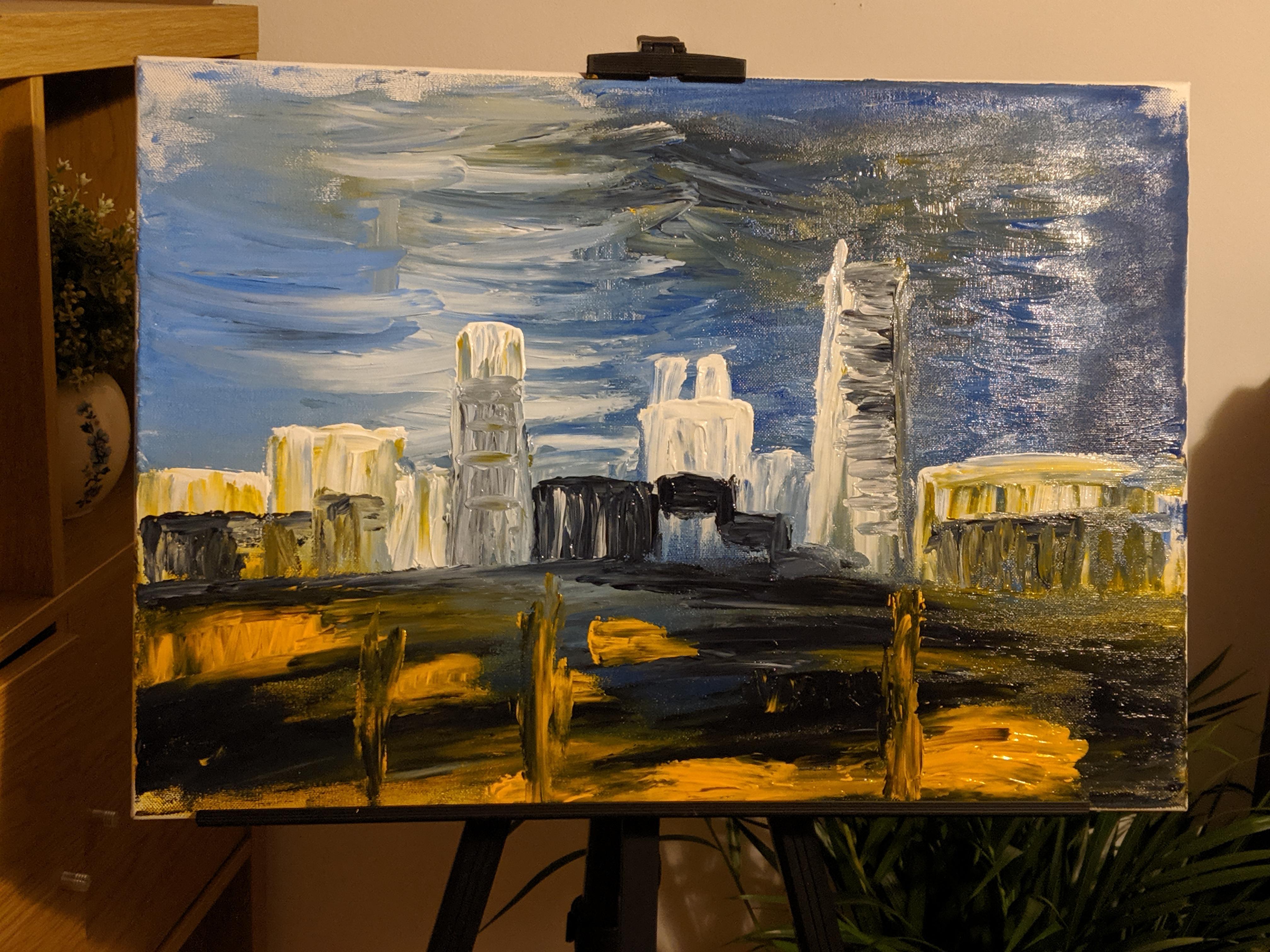 I'm trying my hardest to paint an abstract city scape...il be honest, I