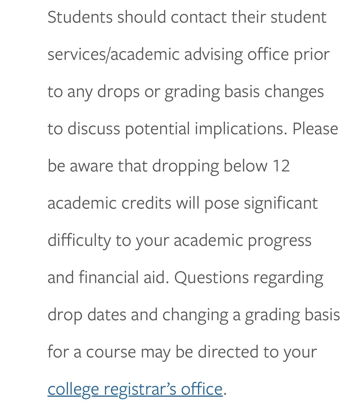 Does this mean that we can’t drop below 12 graded credits? r/Cornell