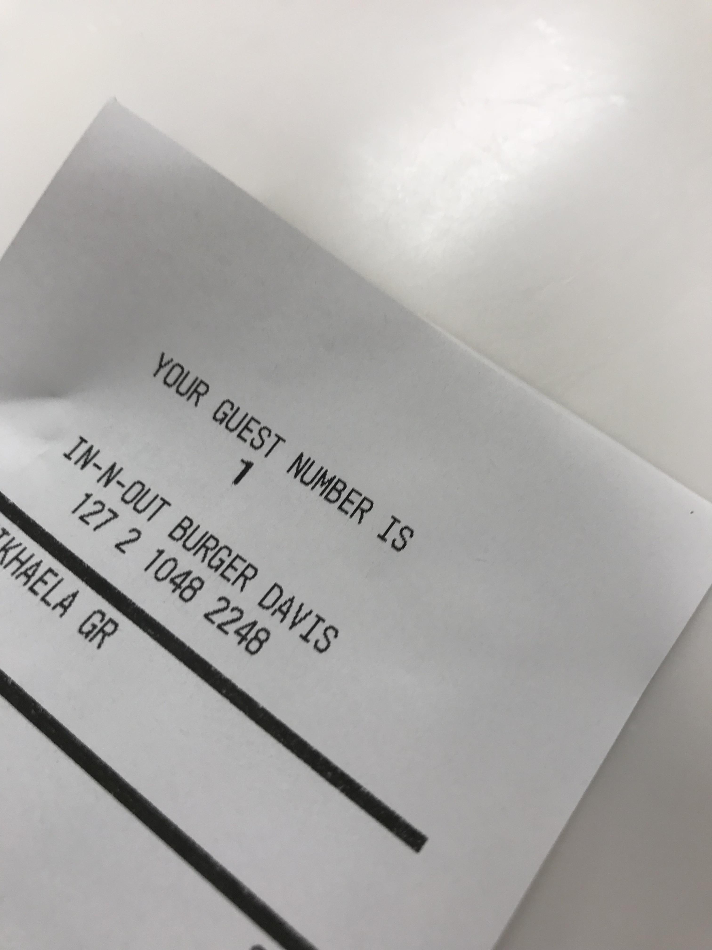 My order number from in n out was number 1 r/mildlyinteresting