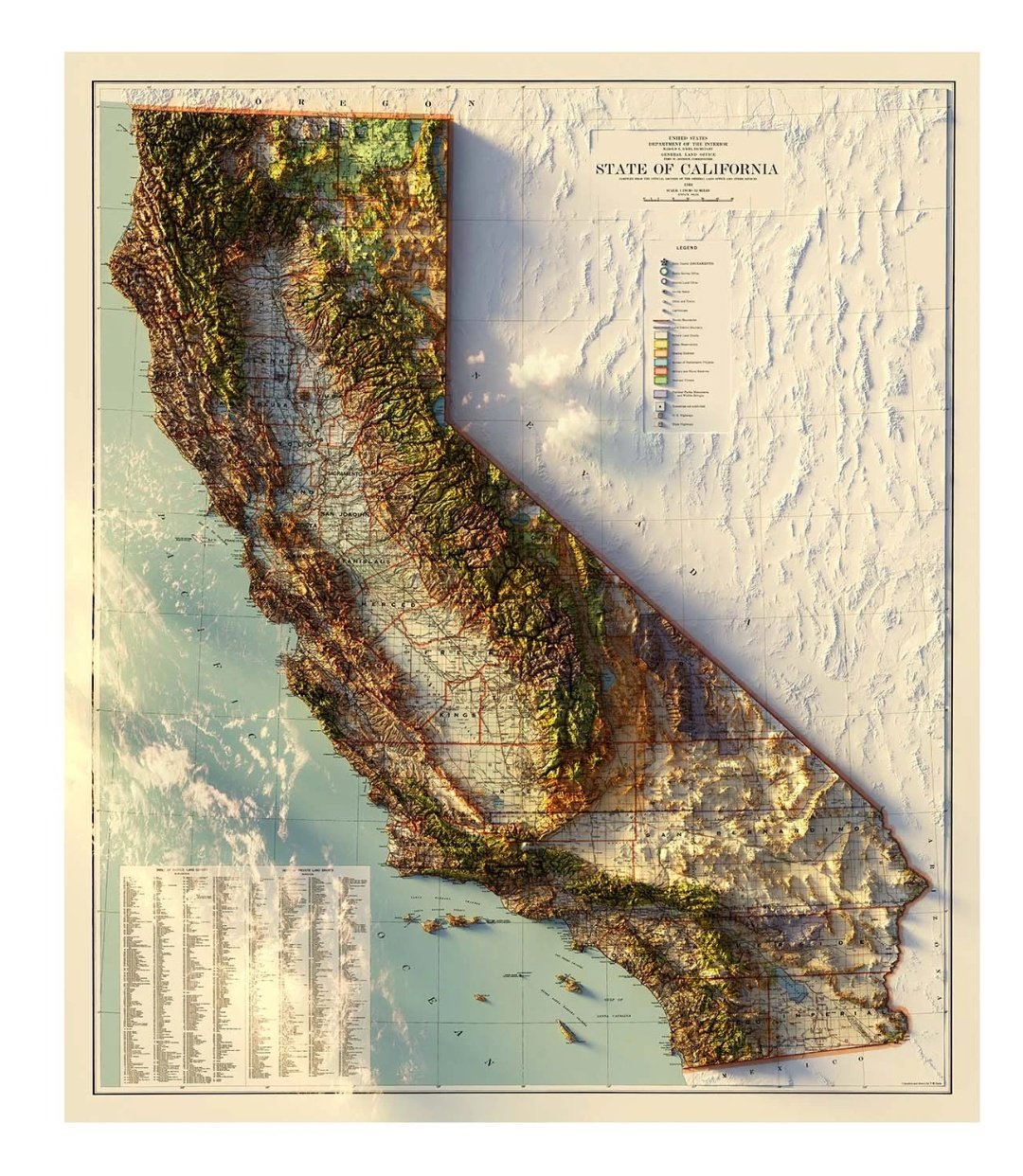 Topographic map of california r/nextfuckinglevel