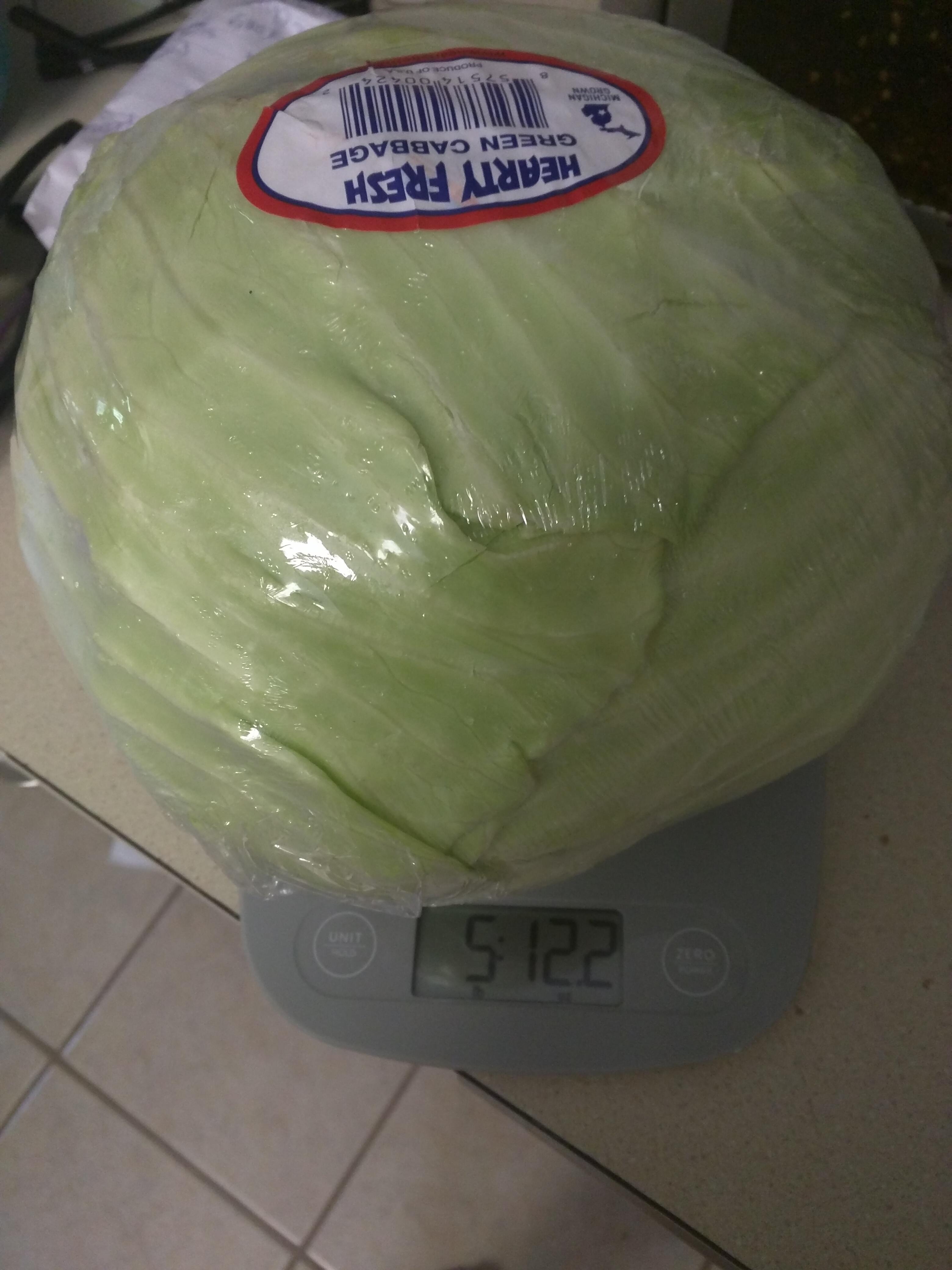Cabbage is usually sold by the pound, and is surprisingly expensive