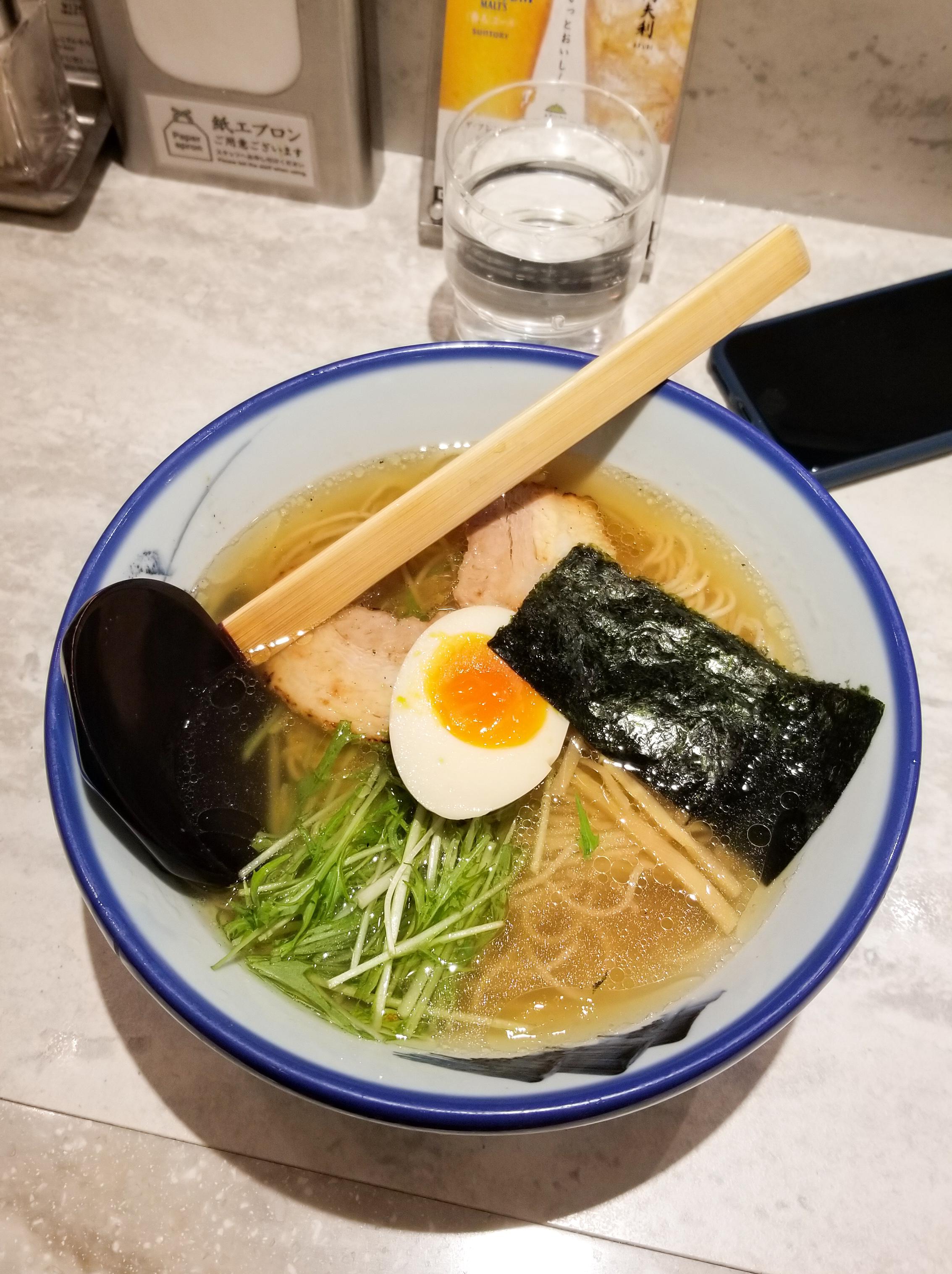 Shio ramen from Afuri. Very surprised by the bounce in the noodles and the smokiness of the soup